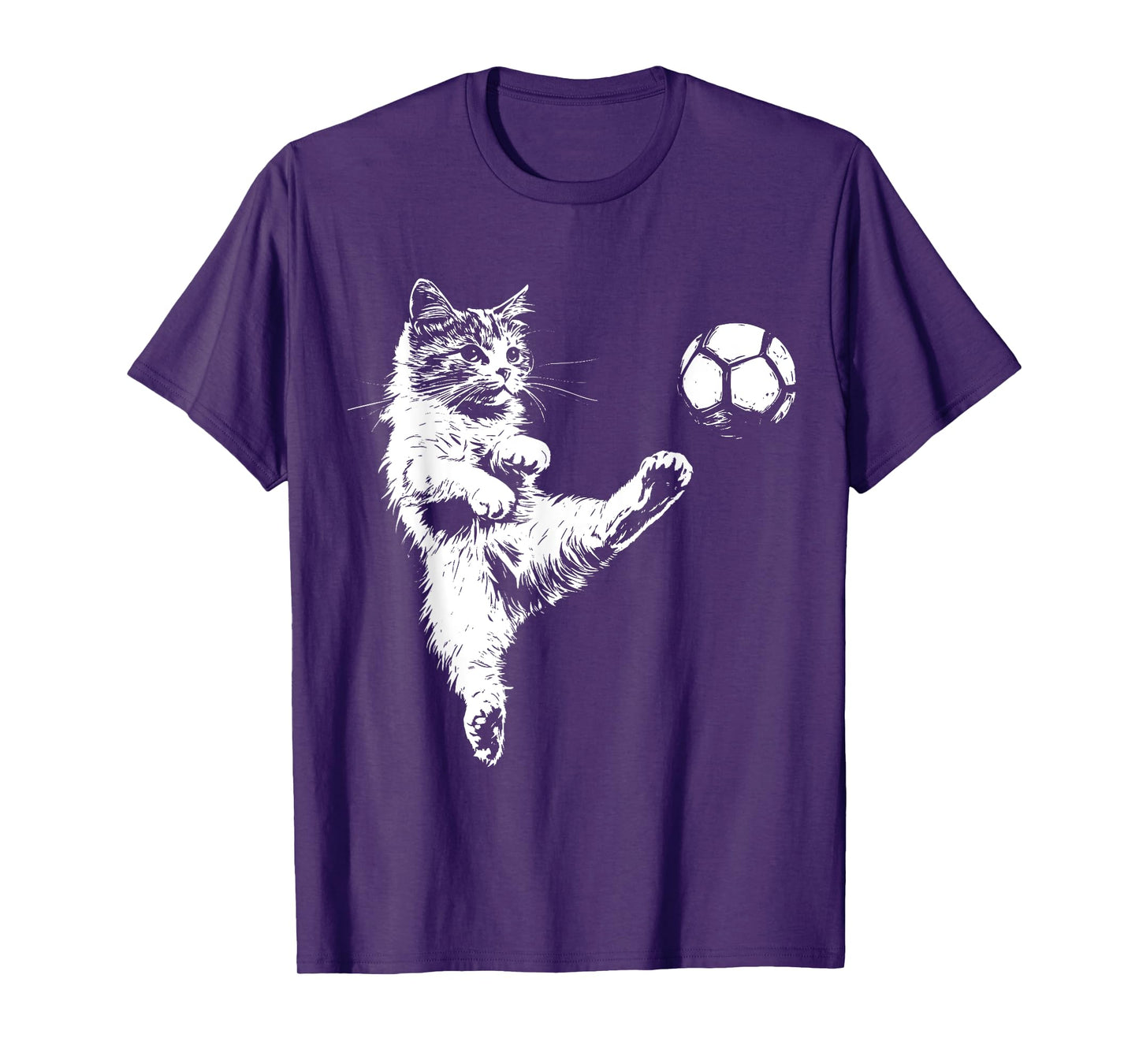 Funny Cat Soccer Ball Graphic Men Women Girls Kids T-Shirt