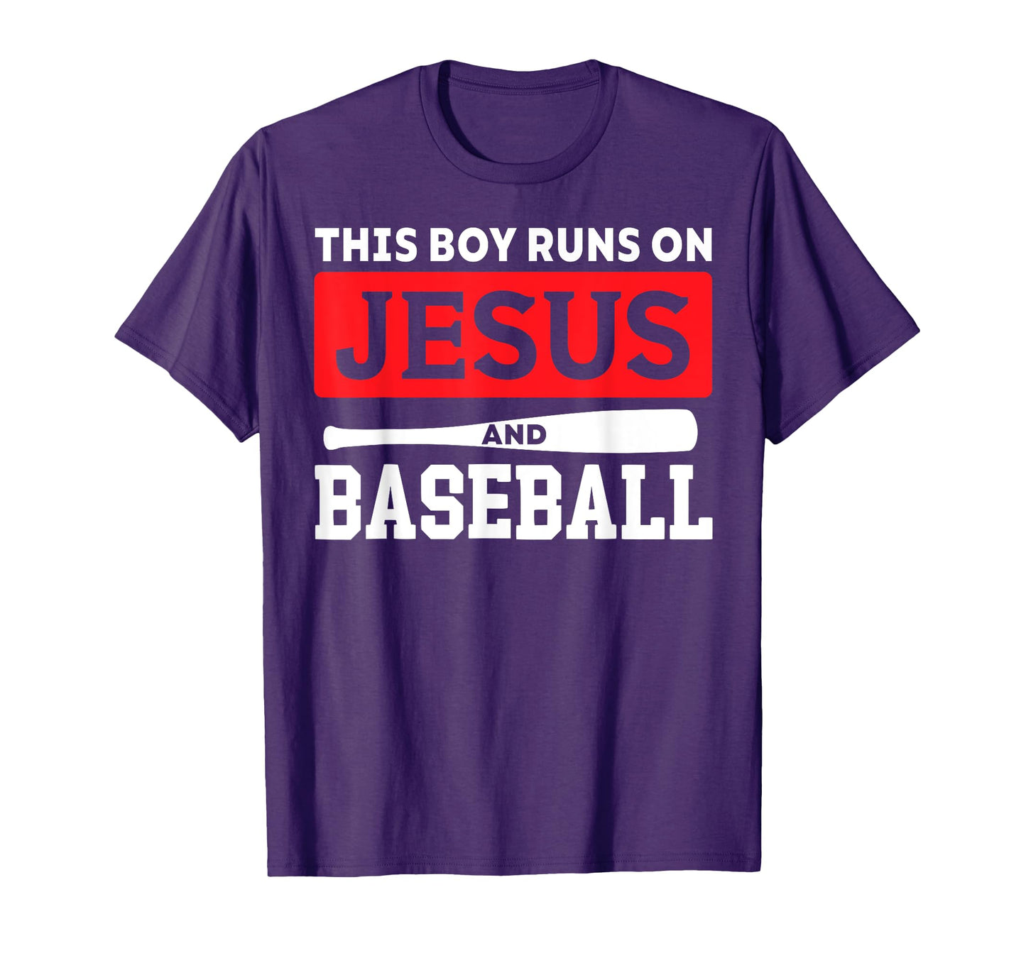 This Boy Runs On Jesus And Baseball Christian Baseball Lover T-Shirt