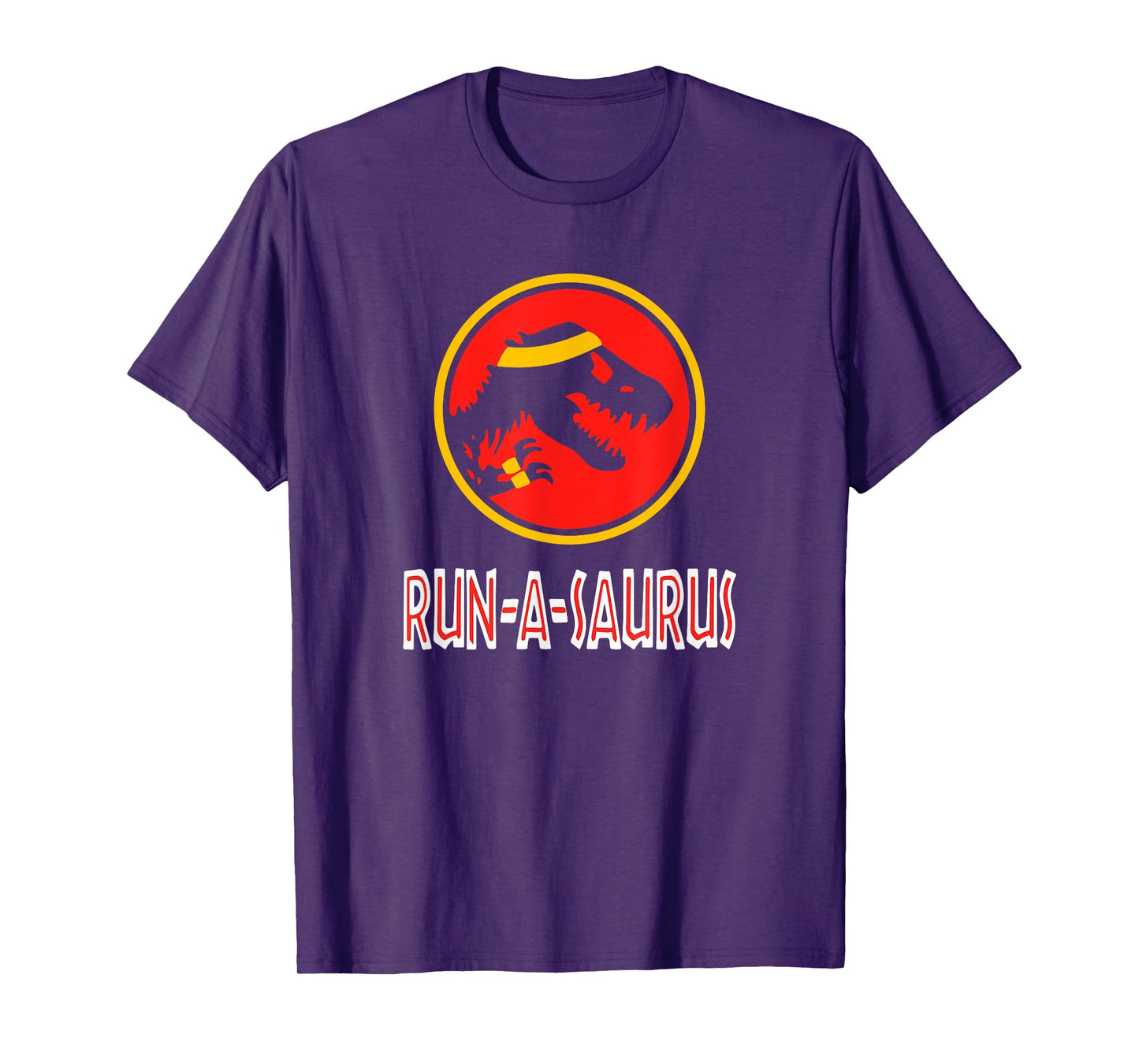 Funny Cute 5k 10k Dinosaur Run-A-Saurus Marathon Runner T-Shirt