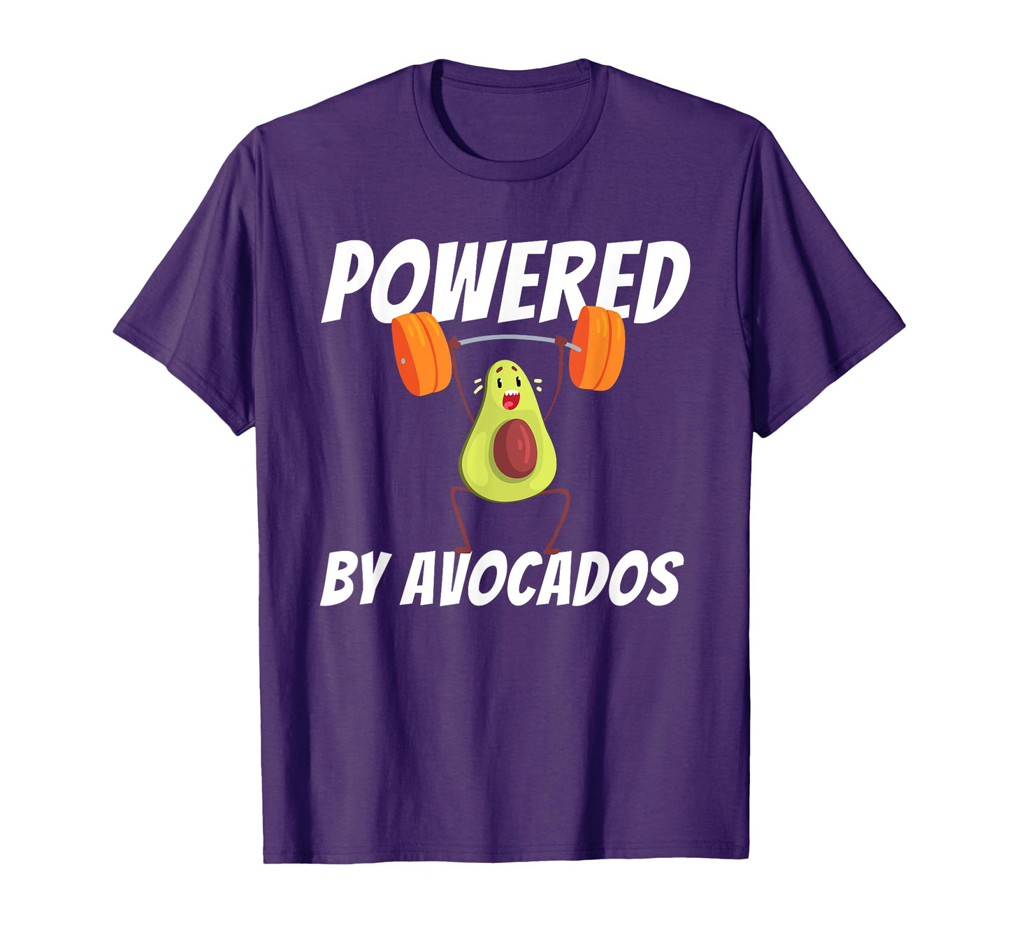 Powered By Avocados Barbell Gym - Avocado Lover & Guacamole T-Shirt