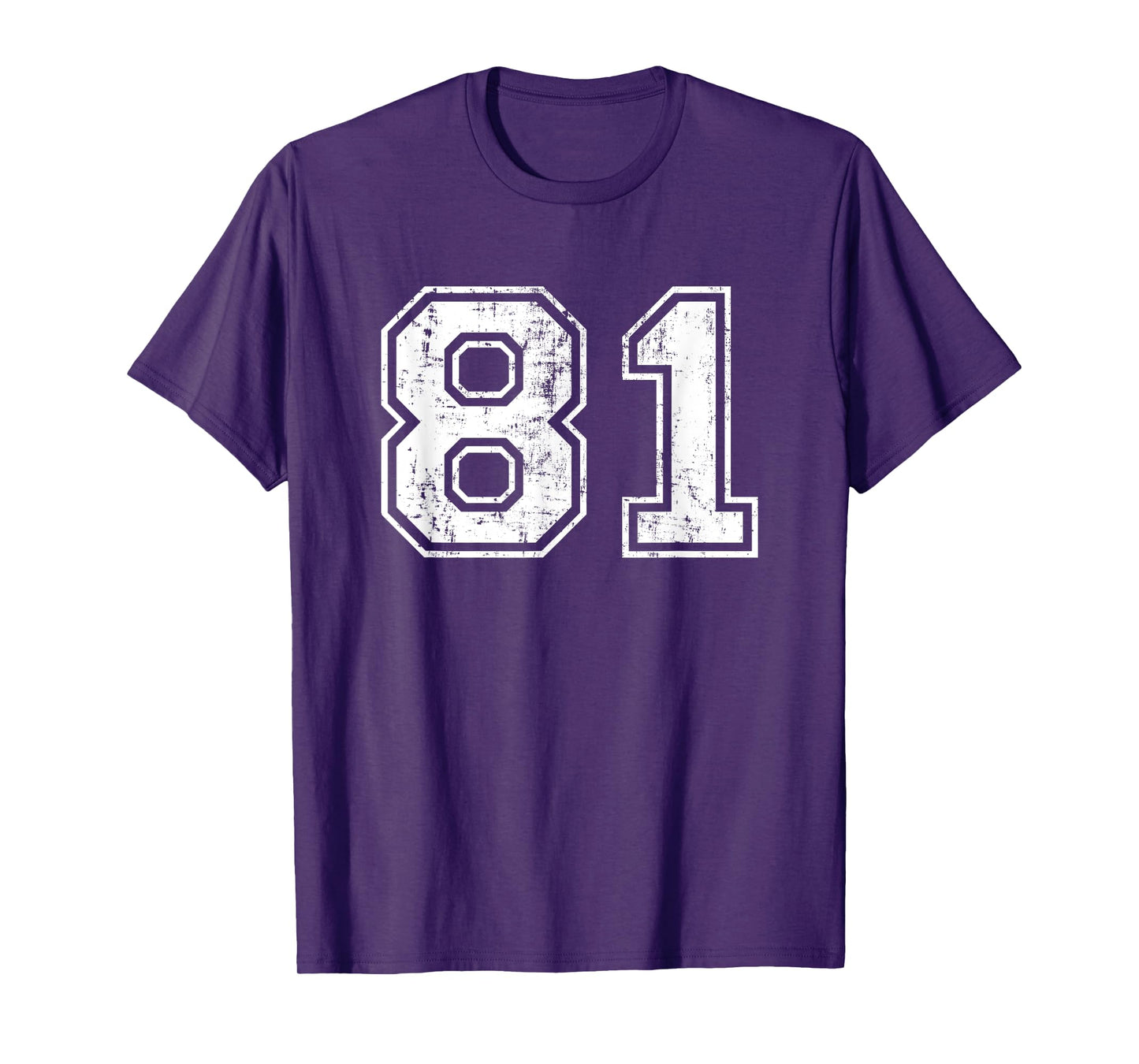Number 81 Distressed Vintage Eighty One Sports Team Practice T-Shirt