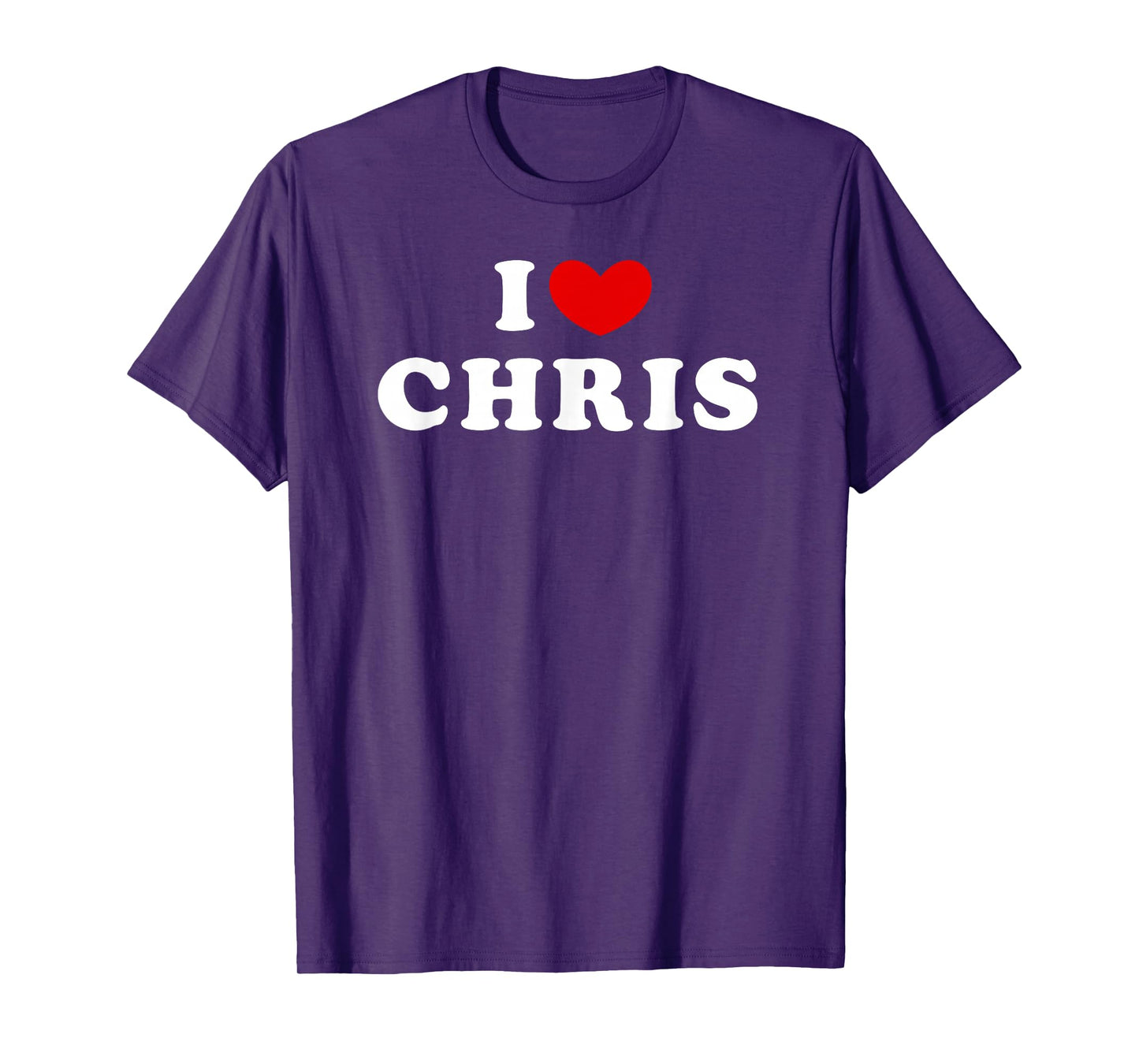 I Love Chris, I Heart Chris T-Shirt, Small, Black