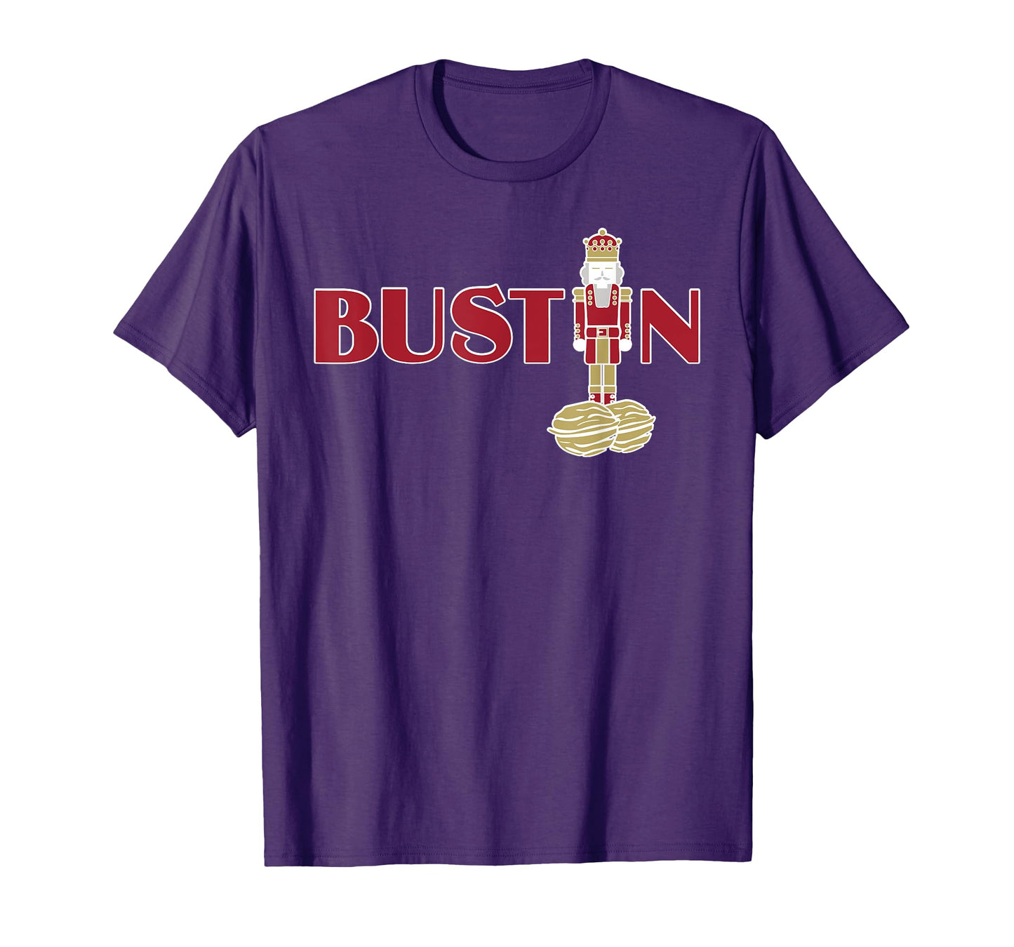 Funny Adult Nut Cracker Bustin Gym Christmas Weightlifting T-Shirt