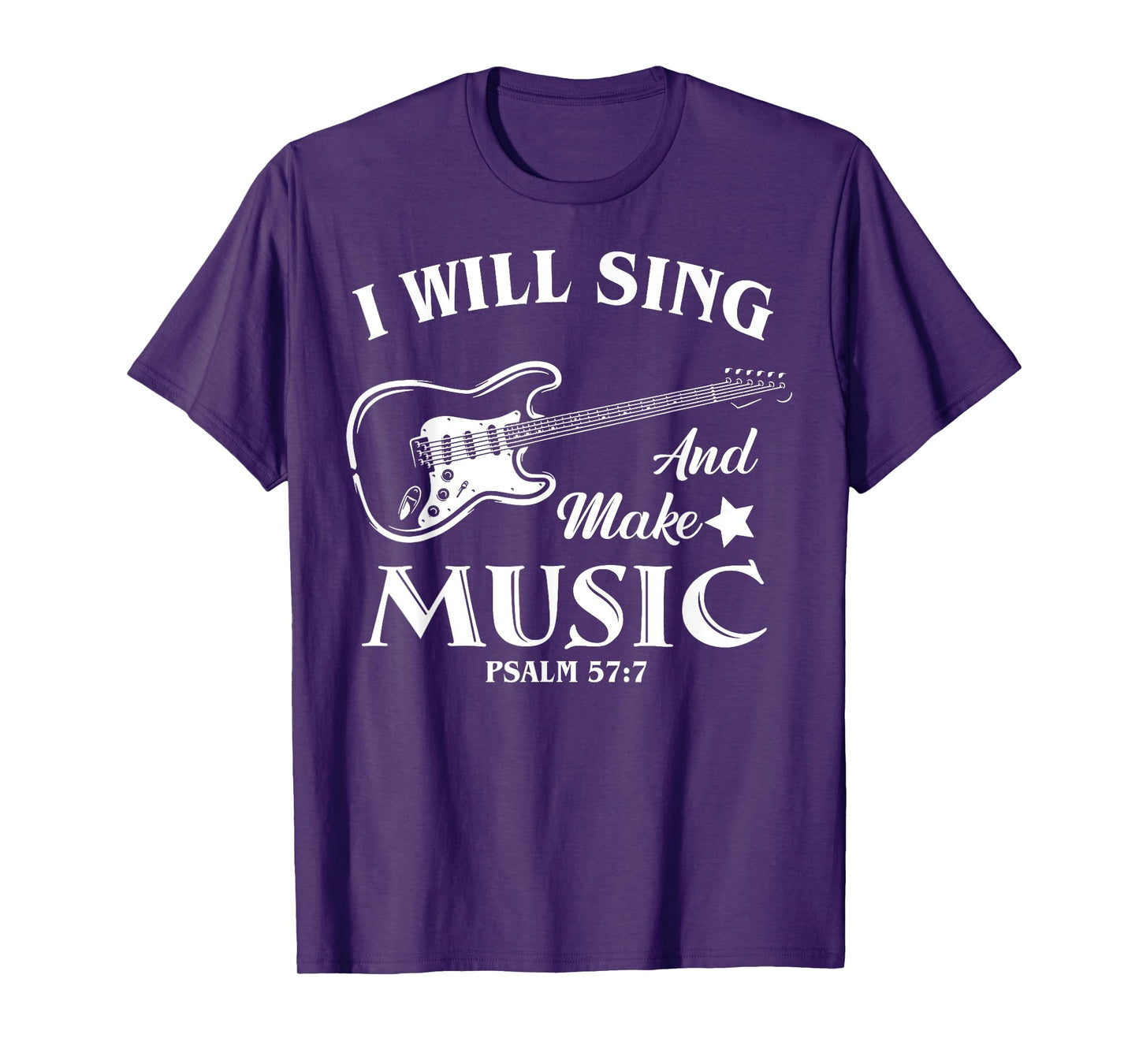 I Will Sing And Make Music, Christian Music Guitar Jesus T-Shirt