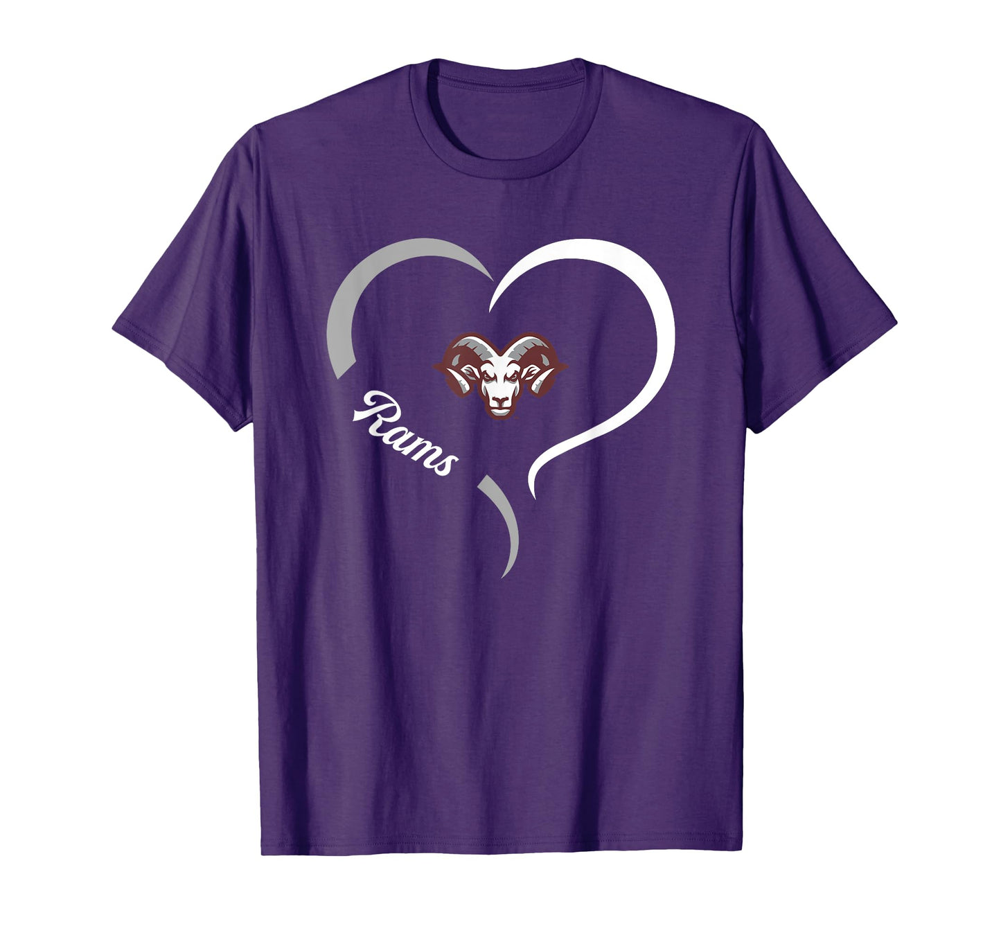 Riverview Rams Logo Half Heart Slogan HS T-Shirt
