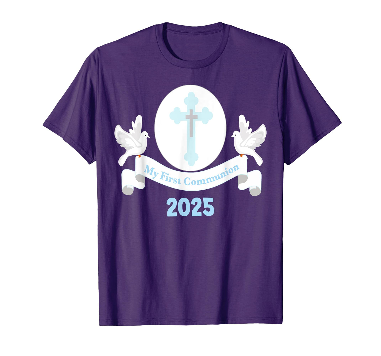 Boy First Communion 2025 Cross Son Godson Nephew Grandson T-Shirt