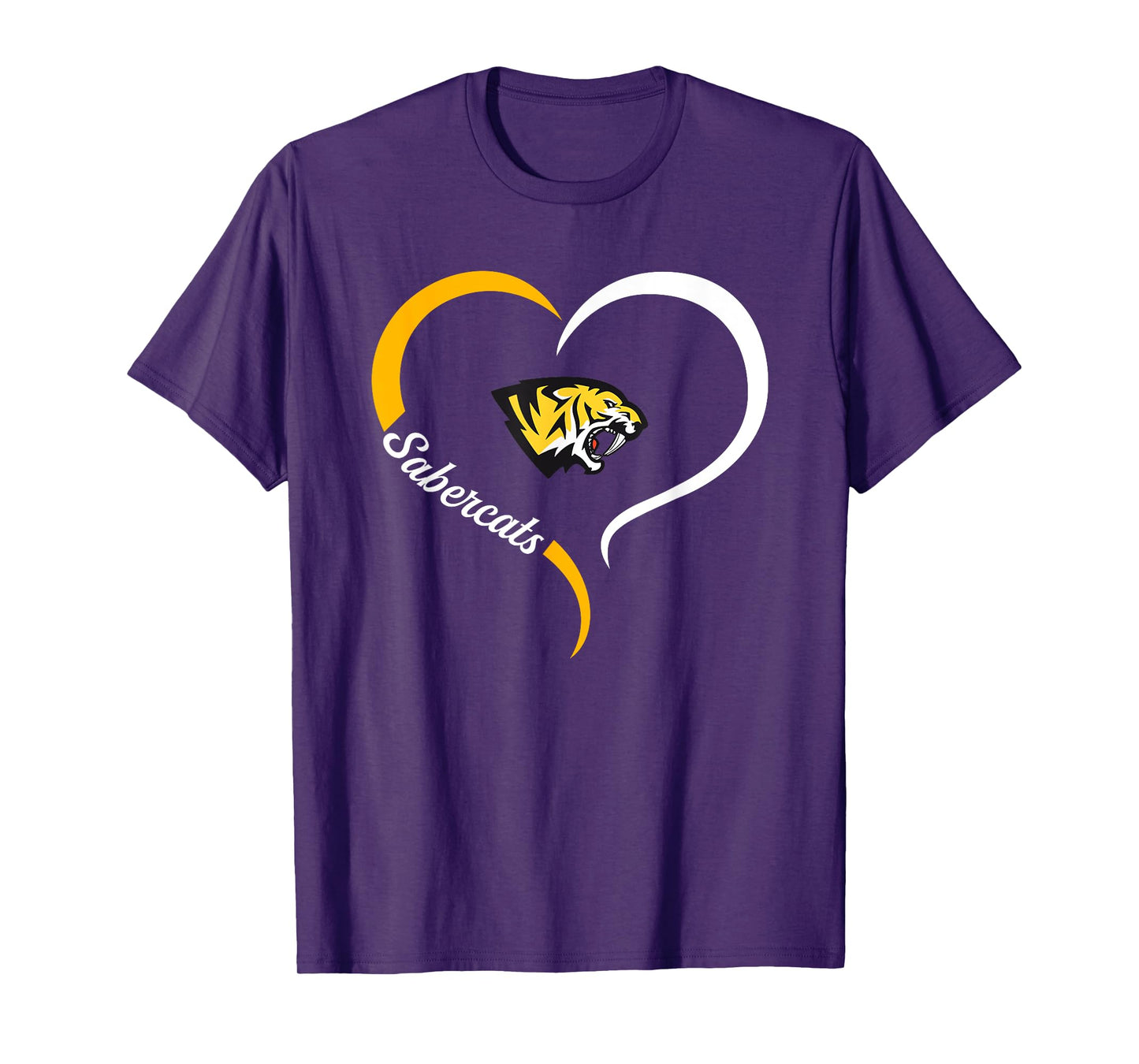 Saguaro Sabercats Logo Half Heart Slogan HS T-Shirt