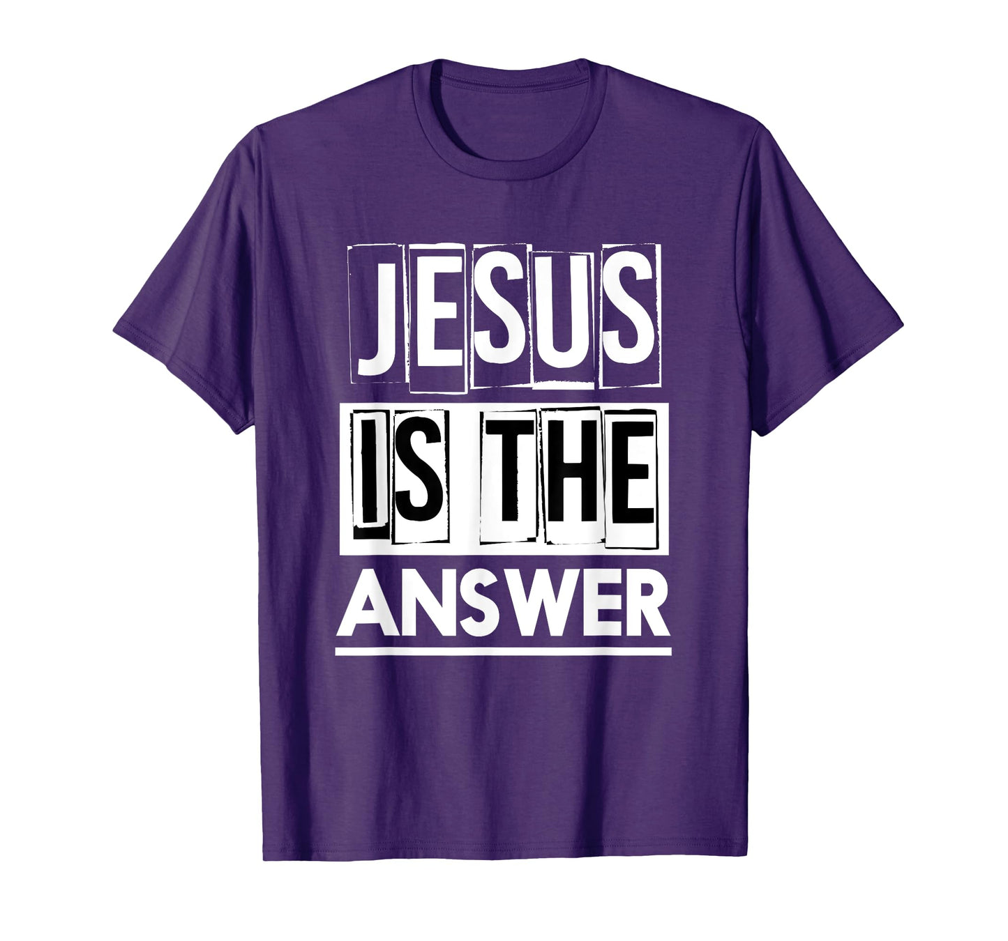 Jesus Quotes Jesus Is The Answer T-Shirt - Men's Unisex Black Small Classic Fit Short Sleeve Crew Neck T-Shirt