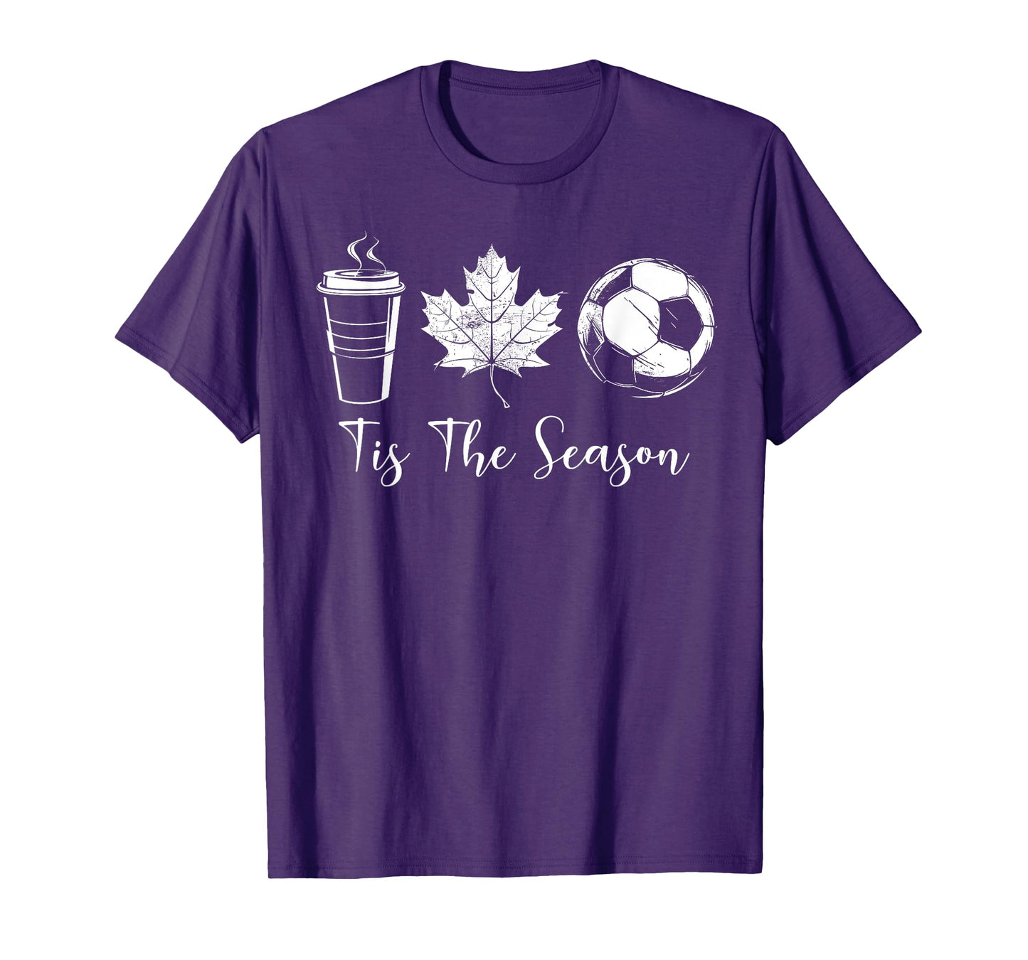 Tis The Season Coffee Maple Leaf Soccer Ball Sports Fall T-Shirt