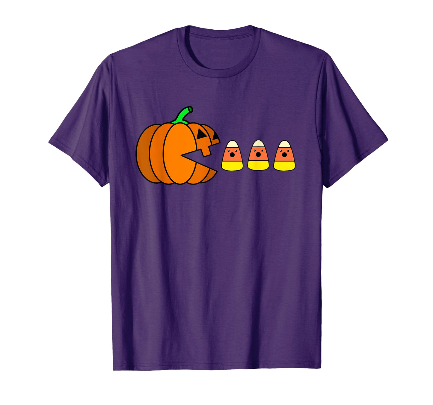 Funny Halloween Pumpkin Eating Candy Corn Gamer Men Kids T-Shirt