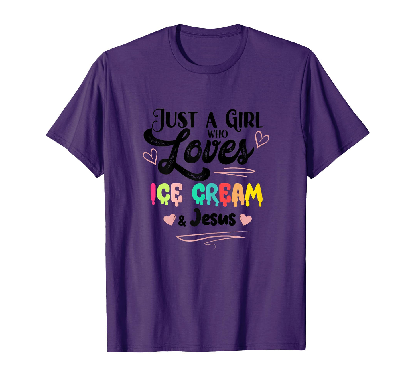 Just A Girl Who Loves Ice Cream And Jesus Ice Cream Lover T-Shirt