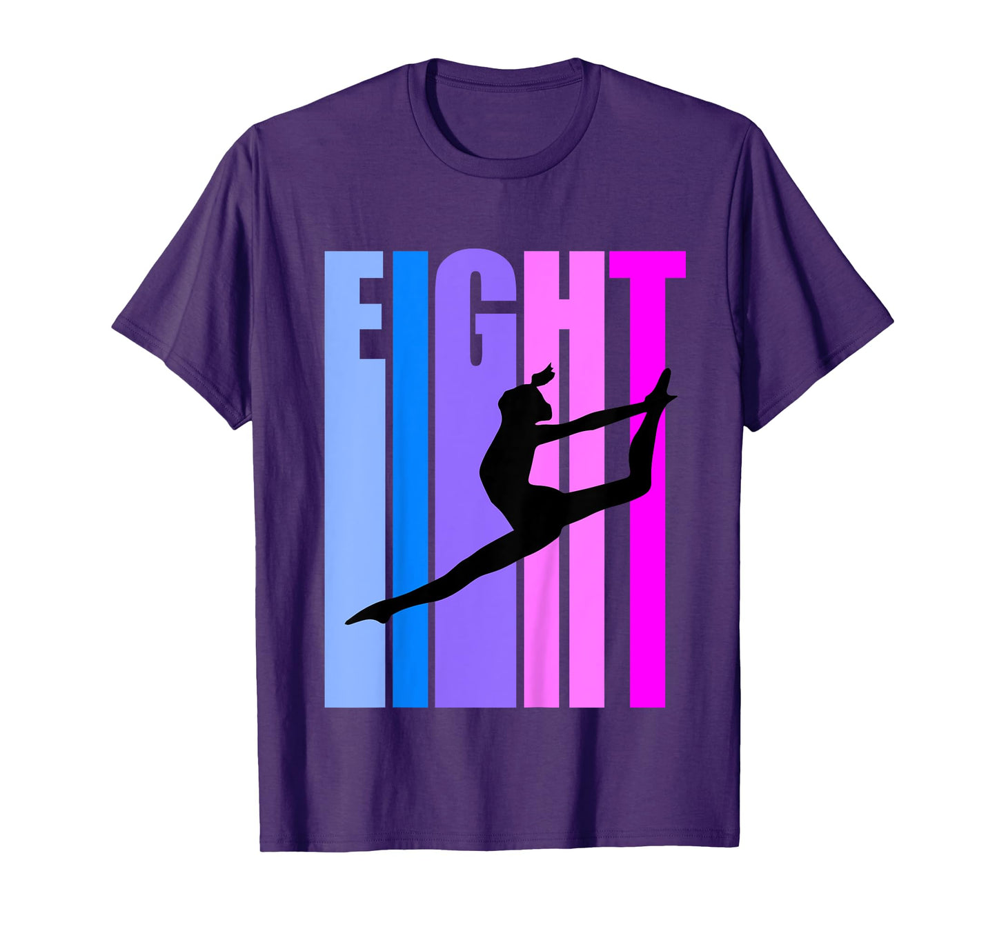 Kids 8th Birthday Gymnastics Girls Gymnast Dance Dancer Dancing T-Shirt