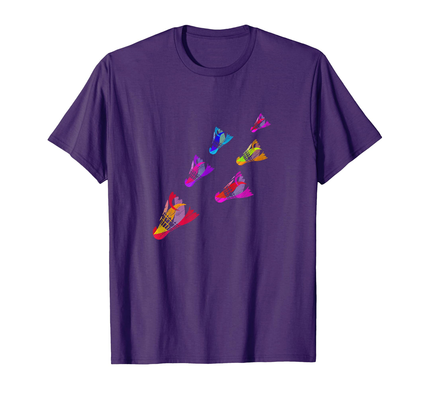 Colorful Badminton Shuttlecock Art Sports T-Shirt T-Shirt