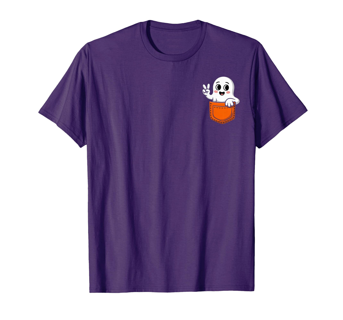 Halloween Ghost Spooky Season Costume Pocket Men Women Kids T-Shirt