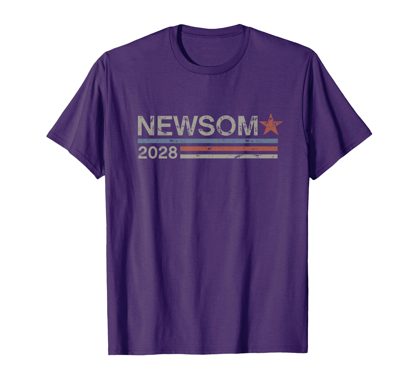 Newsom 2028 Retro Grunge Stripes Gavin Newsom 2028 T-Shirt
