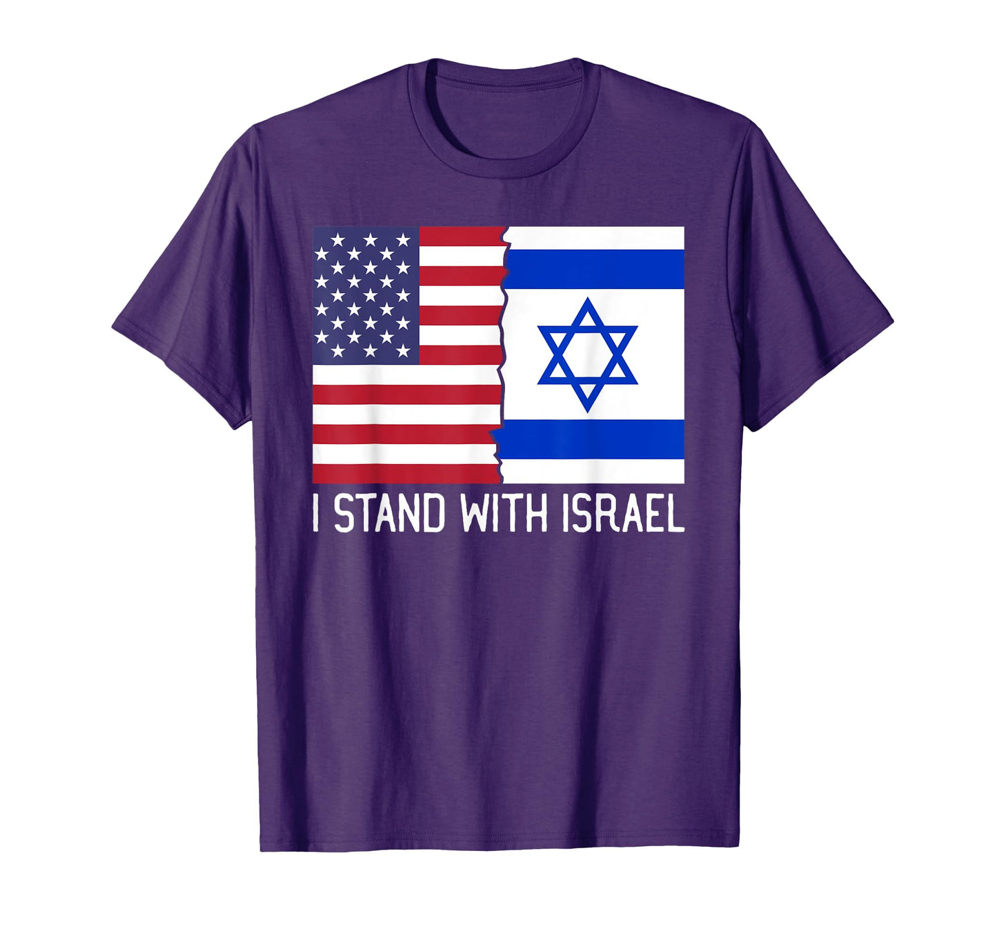 I Stand With Israel America Flag Distress Vintage T-Shirt