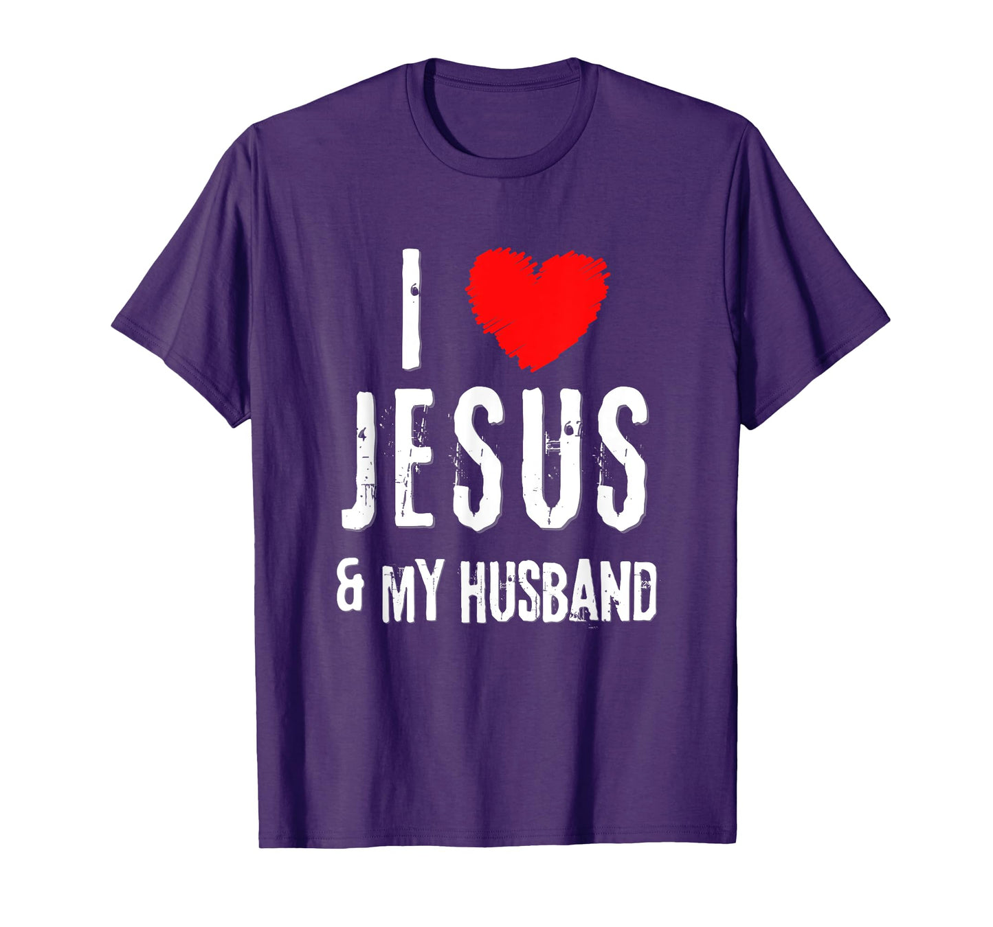 Vintage Grunge I Love JESUS & MY HUSBAND, Christian T-Shirt