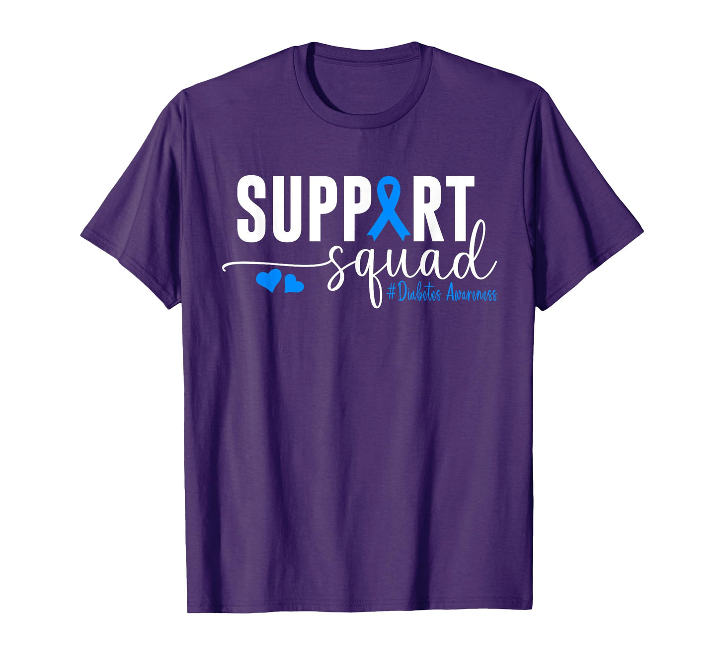 Support Squad Type 1 Diabetes Awareness T1D Blue Ribbon T-Shirt