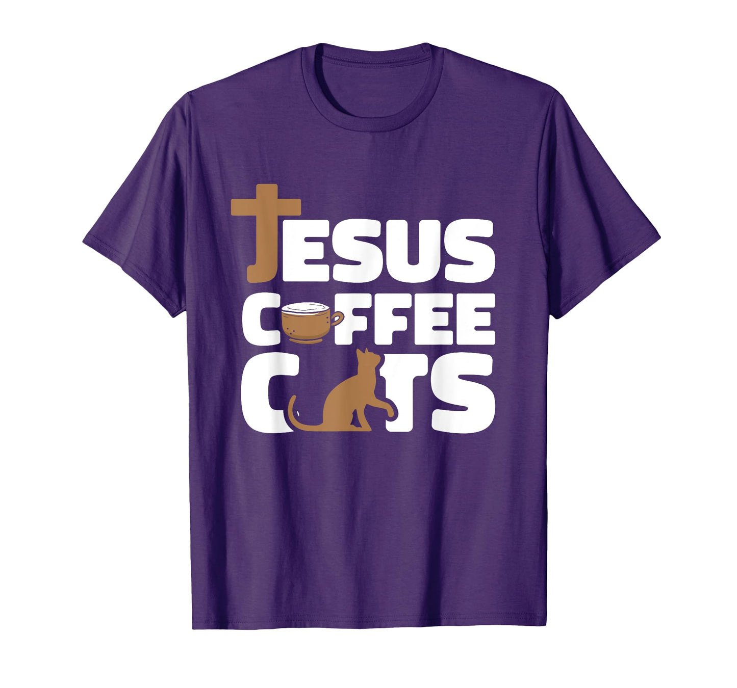 Jesus Cats And Coffee Christianity - Religion Christian Cat Men Women T-Shirt