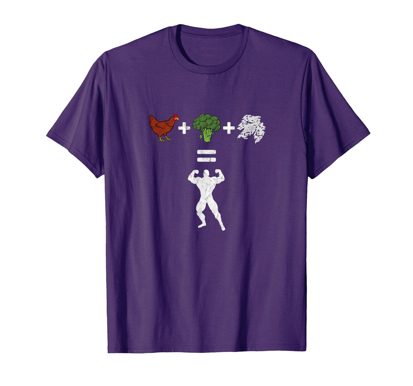 Chicken Broccoli Rice Bodybuilding Diet Funny Sport Workout T-Shirt