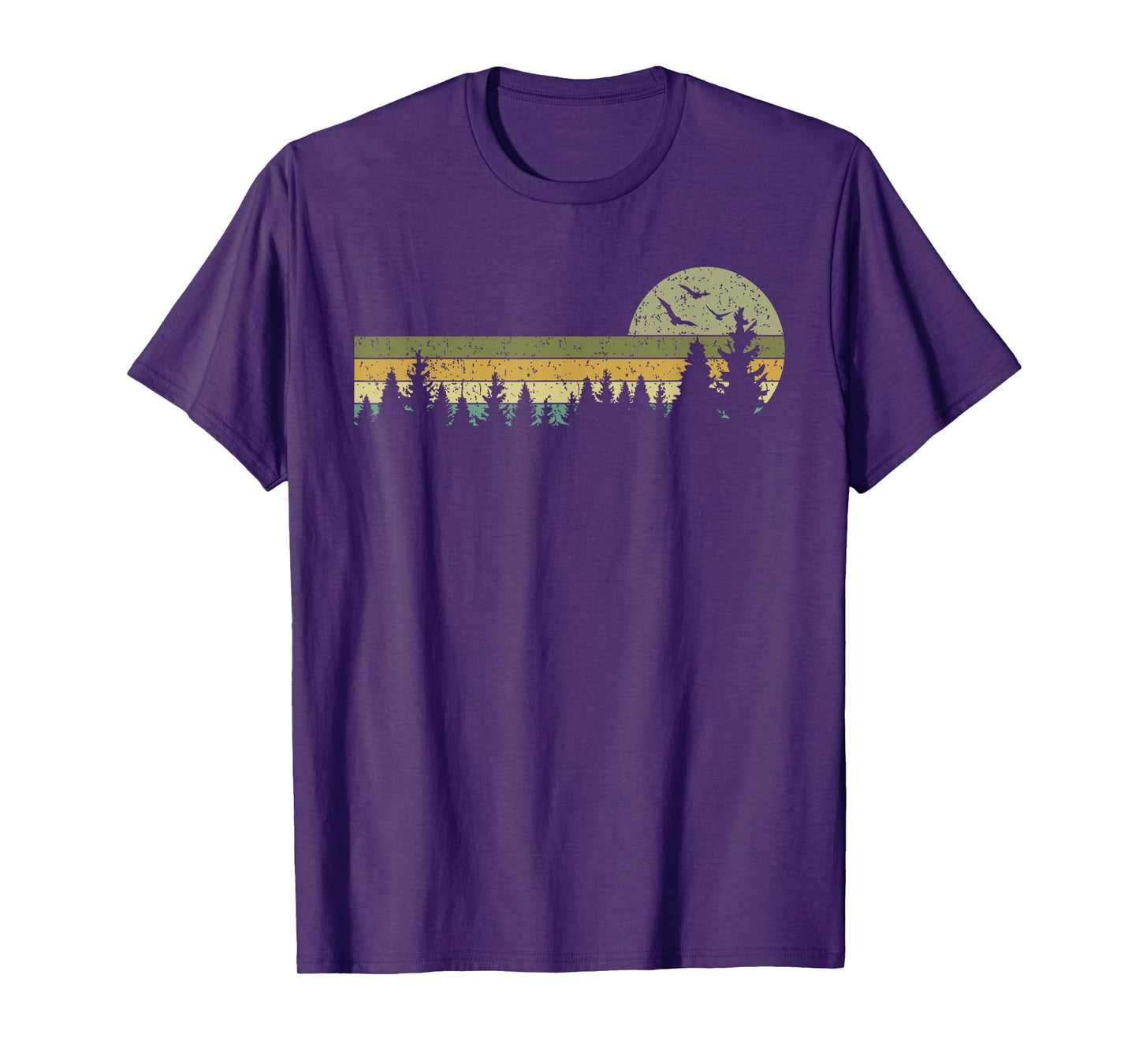 Retro Wildlife Trees Outdoors Nature Forest Vintage T-Shirt