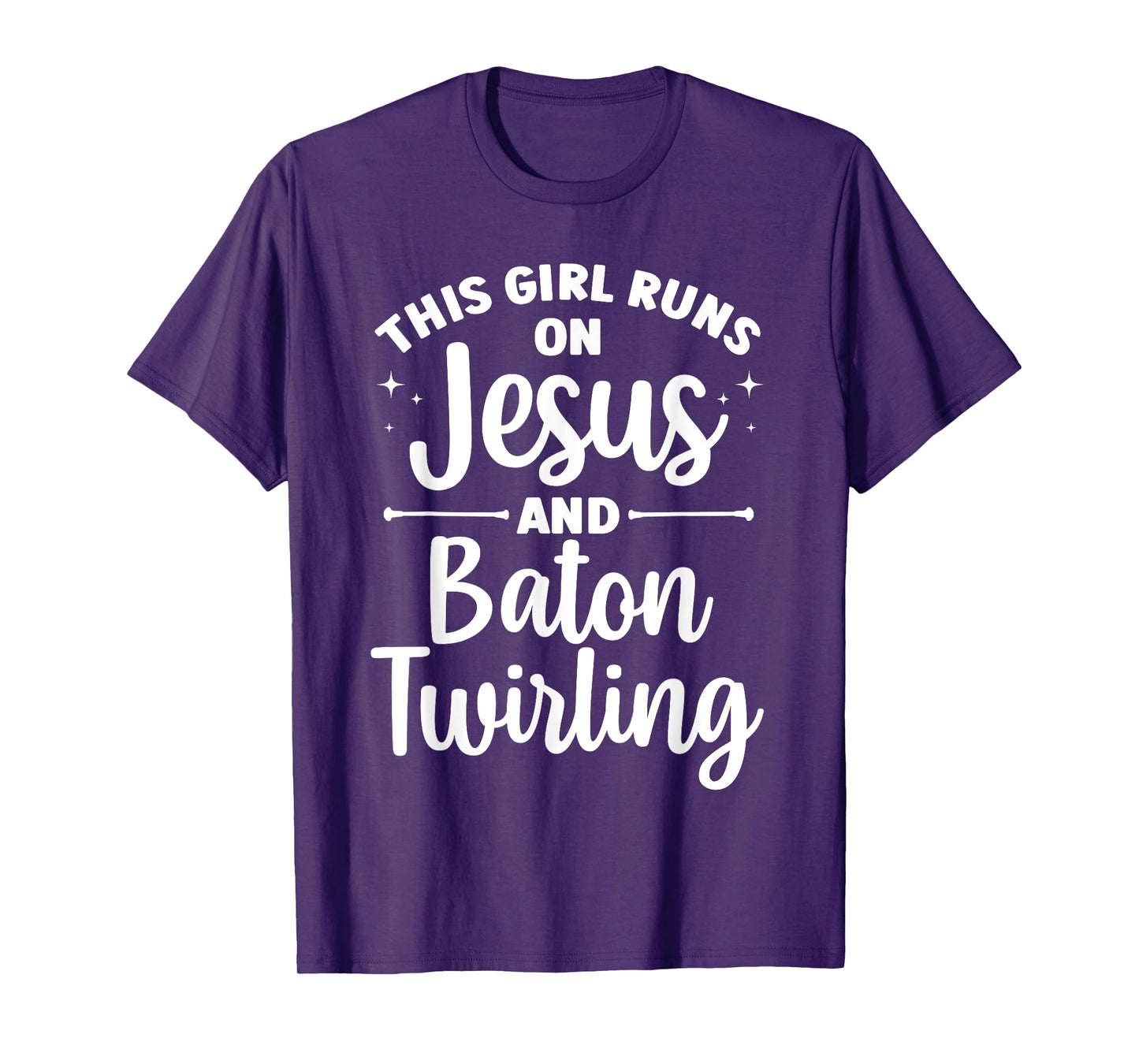 Baton Twirling Art For Women Girls Color Guard Baton Twirler T-Shirt