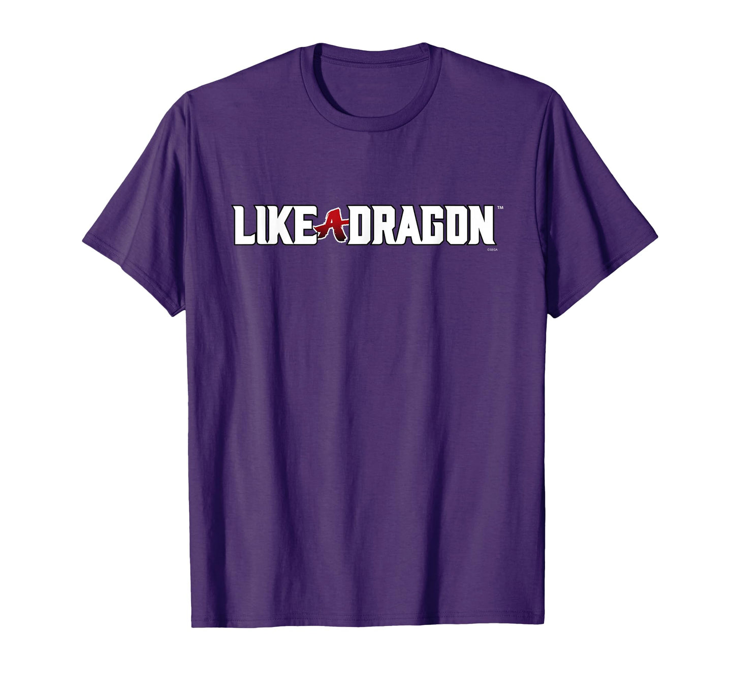 SEGA Like a Dragon & Yakuza White Logo T-Shirt - Unisex Adults, Black, Small, Short Sleeve, Crew Neck, Polyester, Stretchable, Modern Classic, Dragon Letter Print
