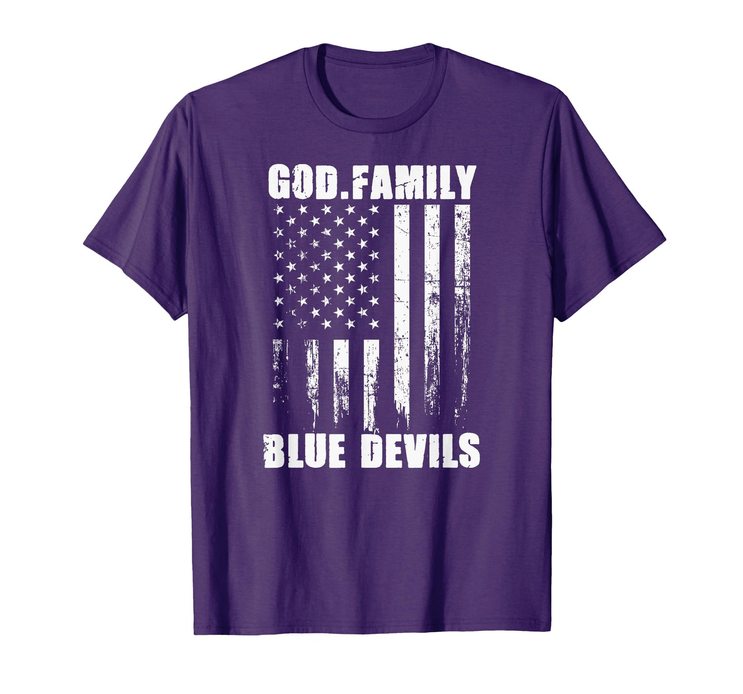 Lebanon Blue Devils God. Family. Vintage USA Flag T-Shirt