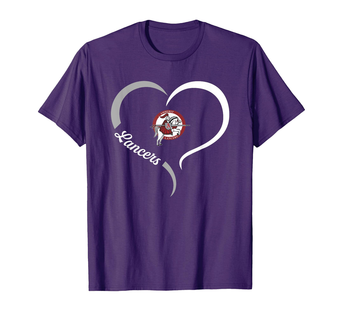 Amherst County Lancers Logo Half Heart Slogan HS T-Shirt