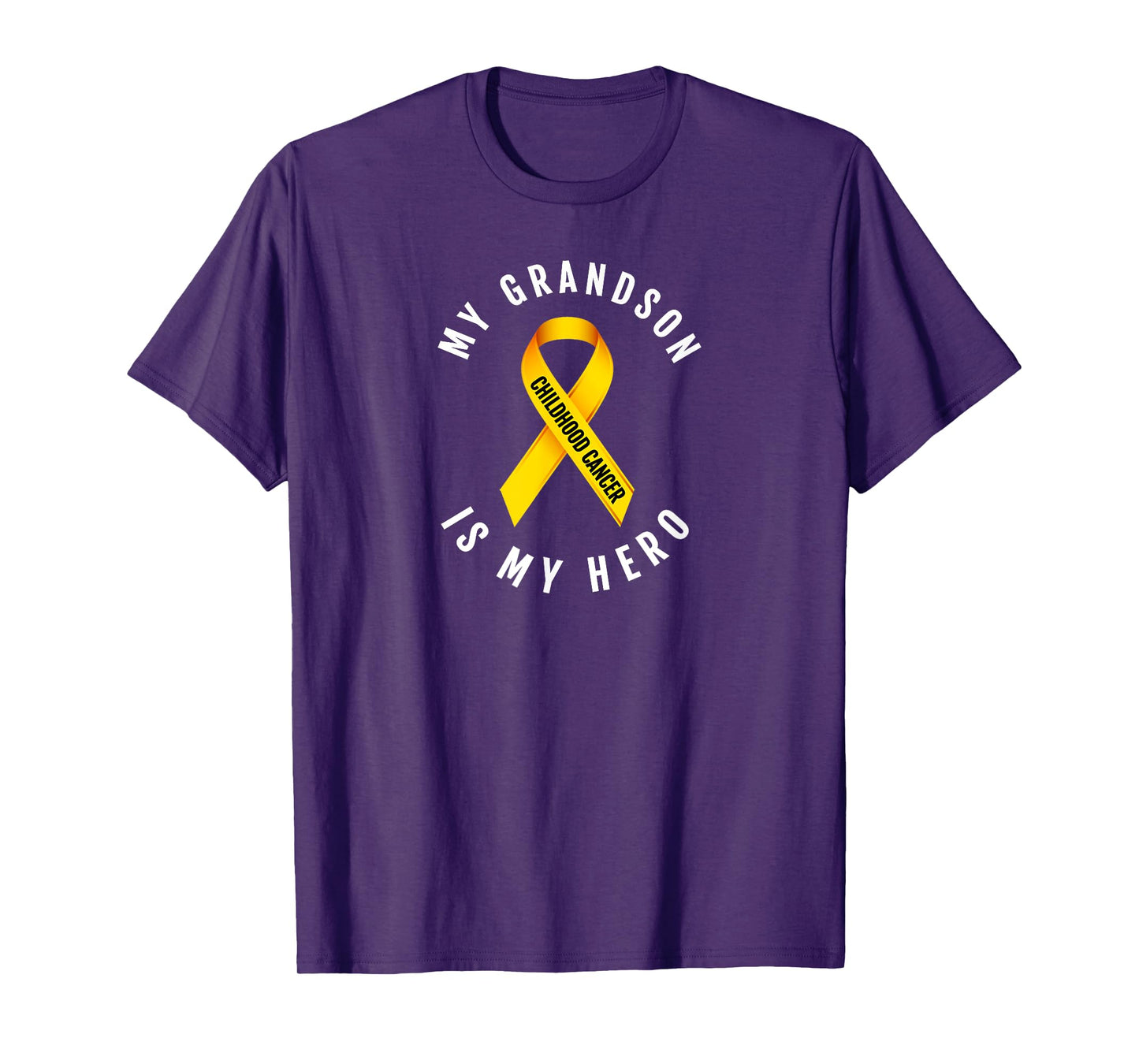 MY GRANDSON IS MY HERO CHILDHOOD CANCER AWARENESS RIBBON TEE