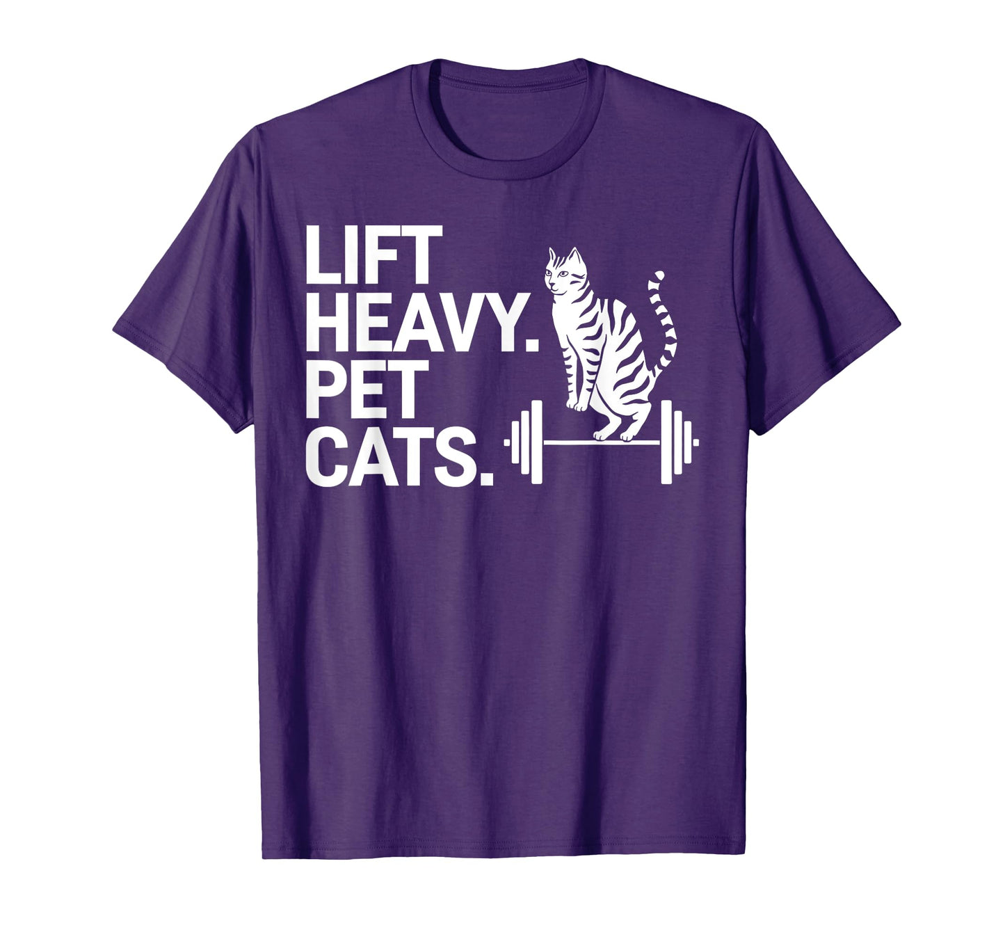 Weightlifting Cat Funny Gym Workout Lift Heavy Pet Cats Men Women Kids T-Shirt