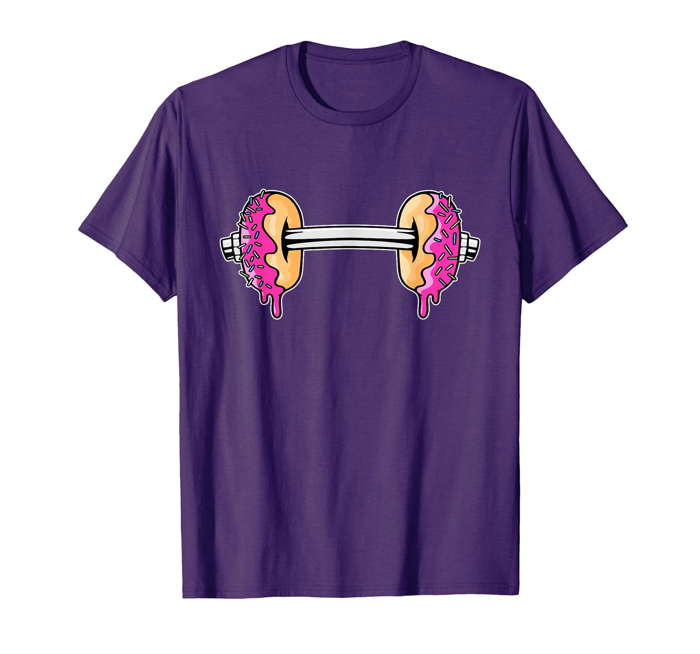 Dumbbells Donuts Day Funny Weightlifting Lover Gym Workout T-Shirt