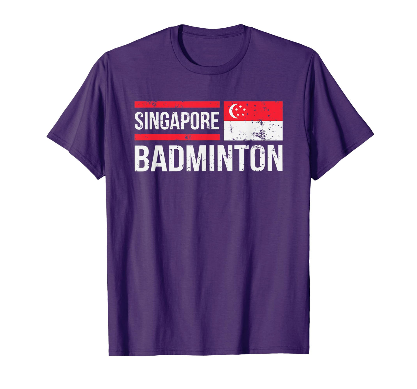 Singapore Badminton Flag Racket Sport Birdie Player Fan Gift T-Shirt