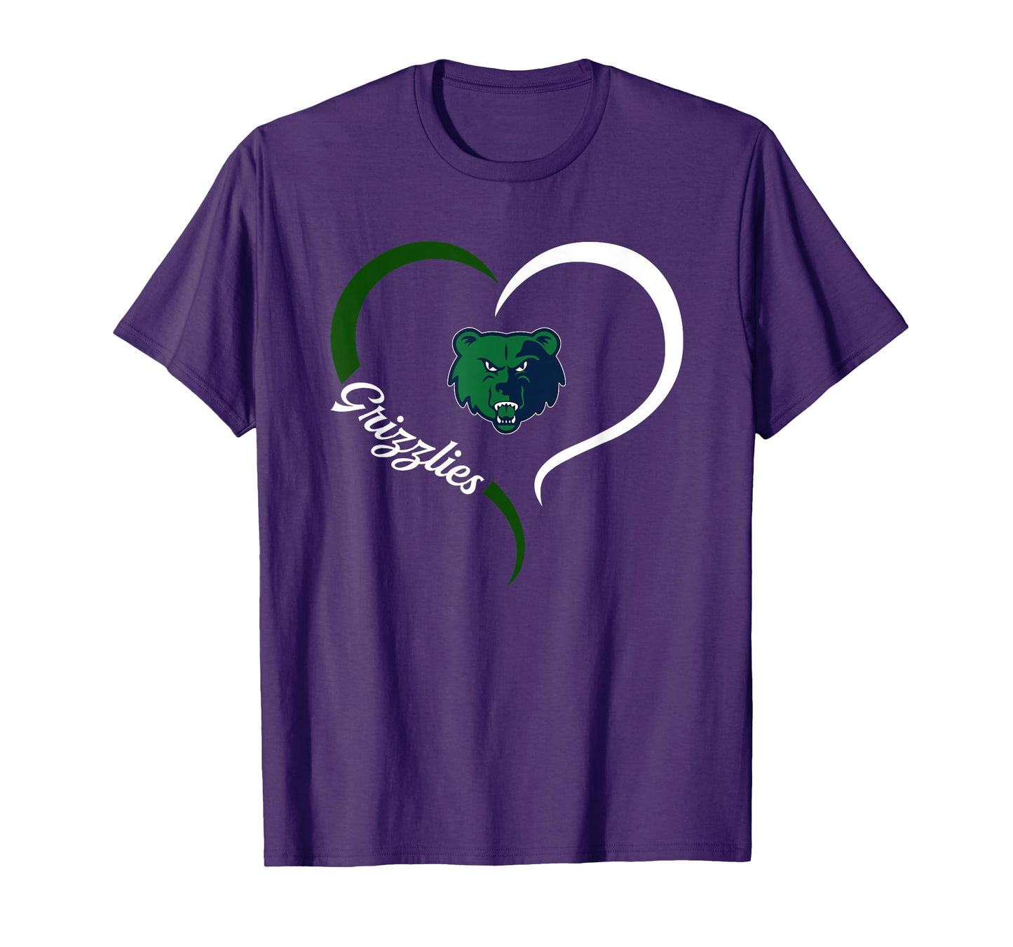 Creekview Grizzlies Logo Half Heart Slogan HS T-Shirt