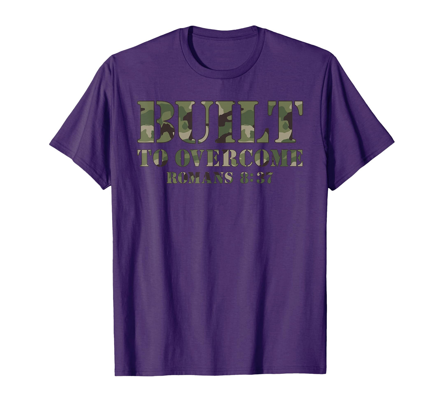Built To Overcome Camo Scripture Christian Bible Verse T-Shirt