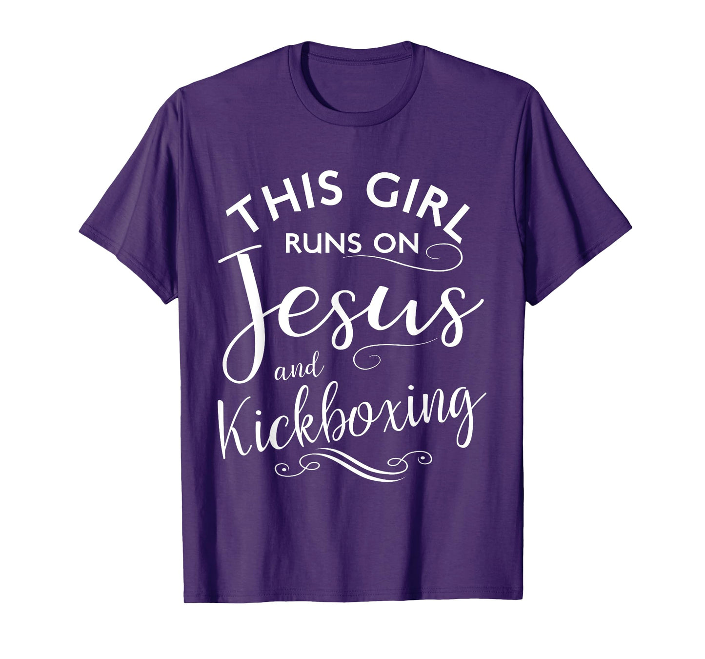 This Girl Runs On Jesus And Kickboxing Martial Arts Kickbox T-Shirt