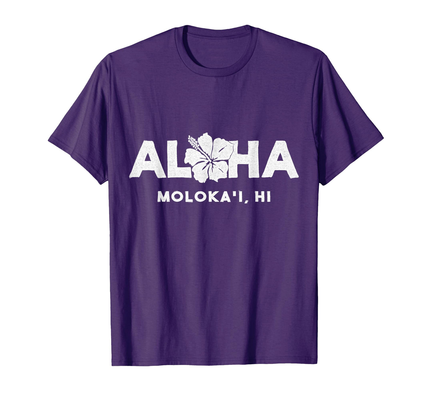 Aloha Moloka'i Hawaii Souvenir Vintage Hibiscus flower T-Shirt