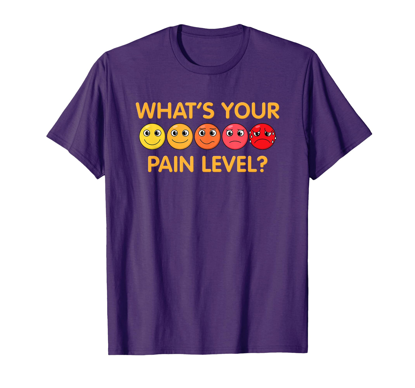 Funny Pain Scale Gym Joke Graphic Men Women Gag Pun Exercise T-Shirt
