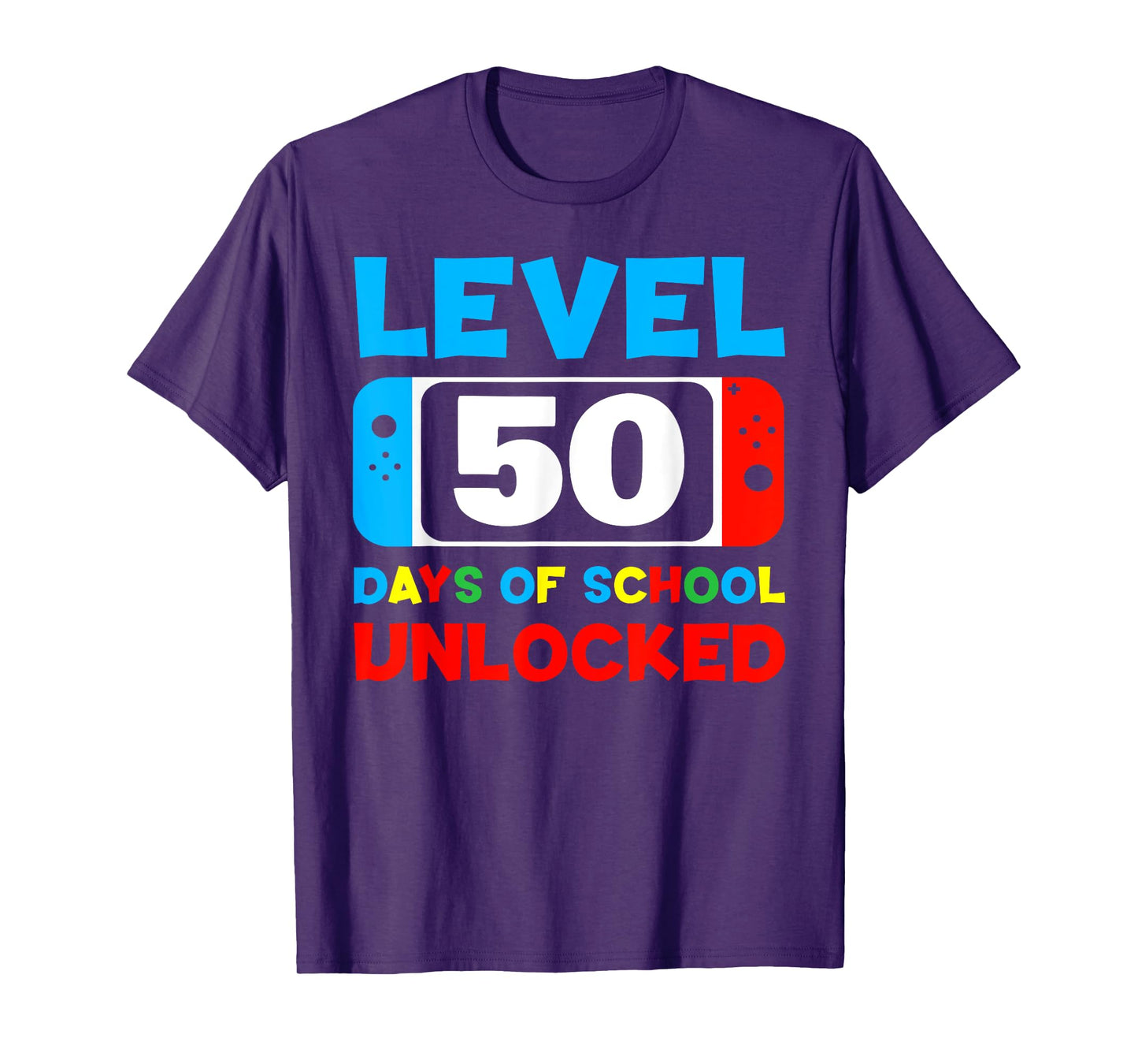50th Day Of School Level 50 Days Of School Unlocked Gamer T-Shirt