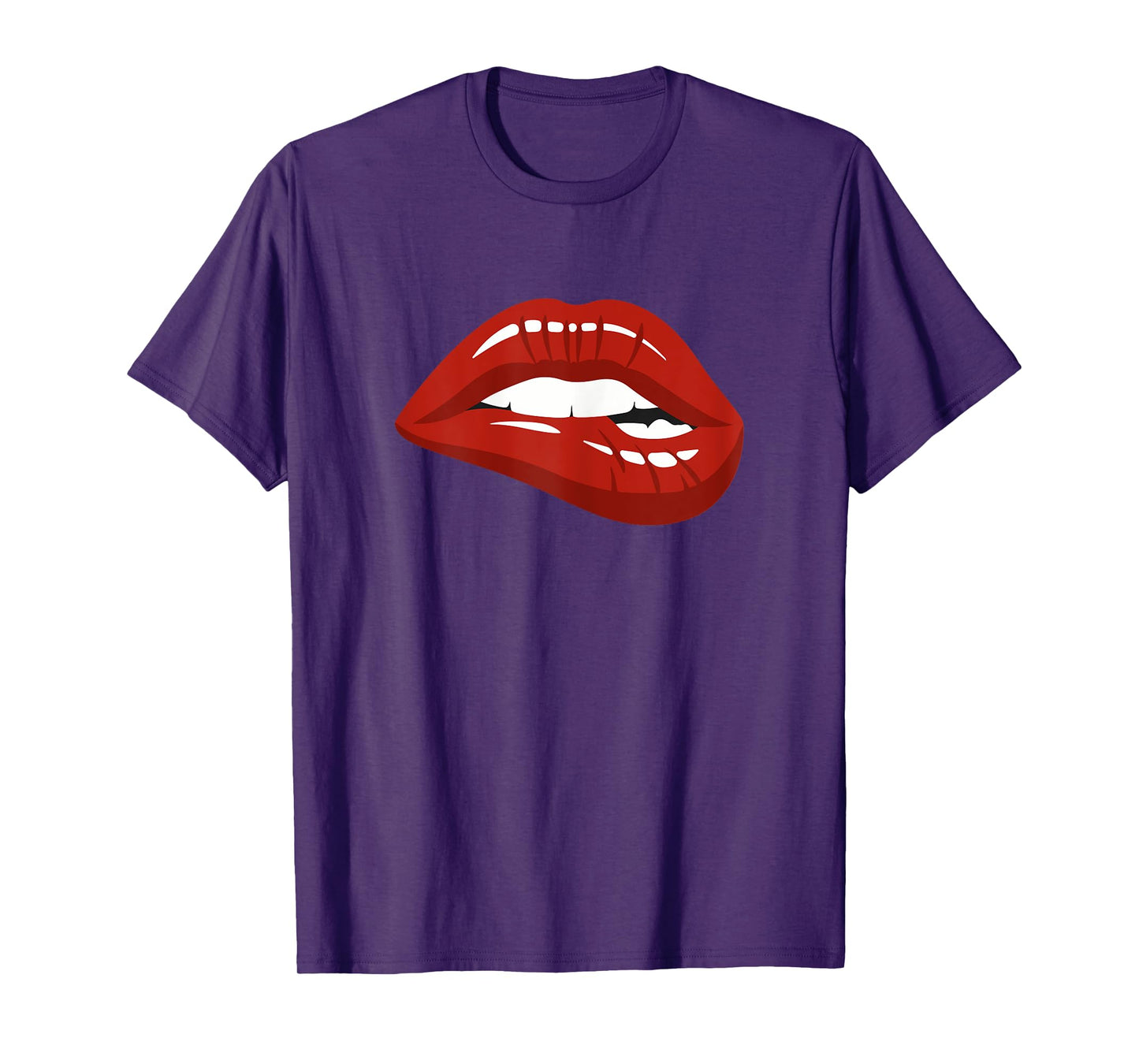 Red Lips Biting Lipstick Makeup T-Shirt