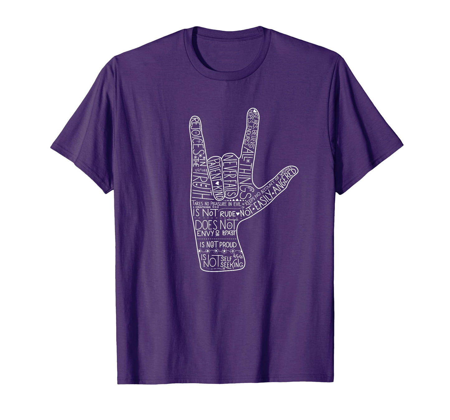 ASL I Love You Corinthians 13 Love Valentine Christian T-Shirt