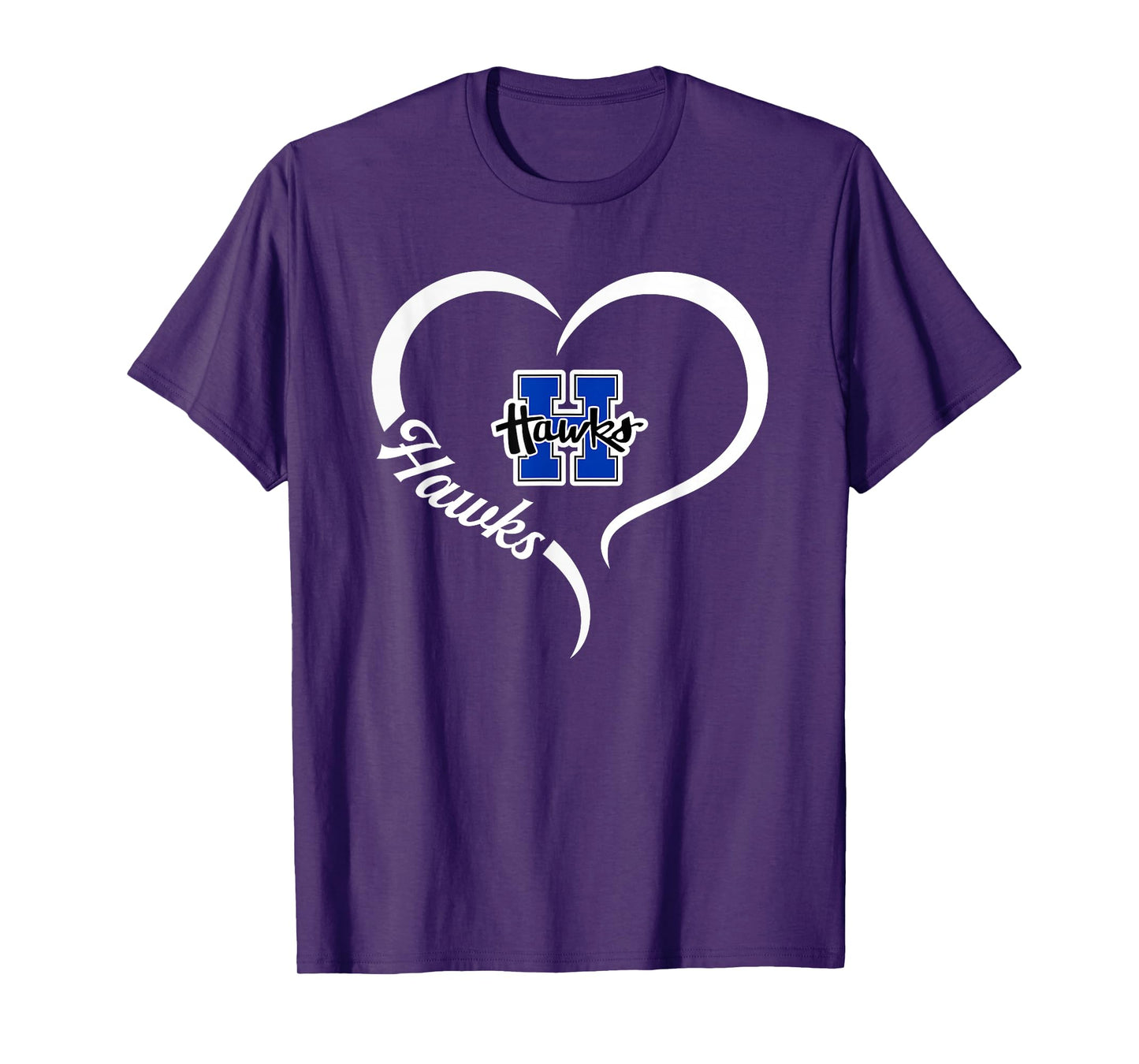 Hillsboro Hawks Logo Half Heart Slogan HS T-Shirt