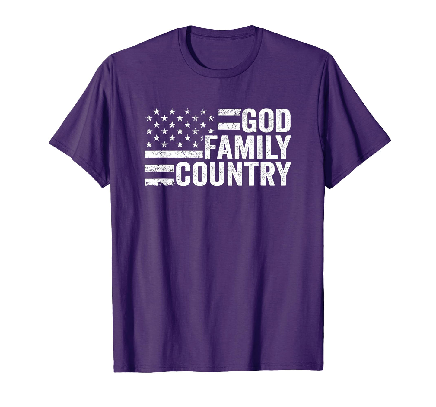 God Family Country - Patriotic Christian American Flag Women Men T-Shirt