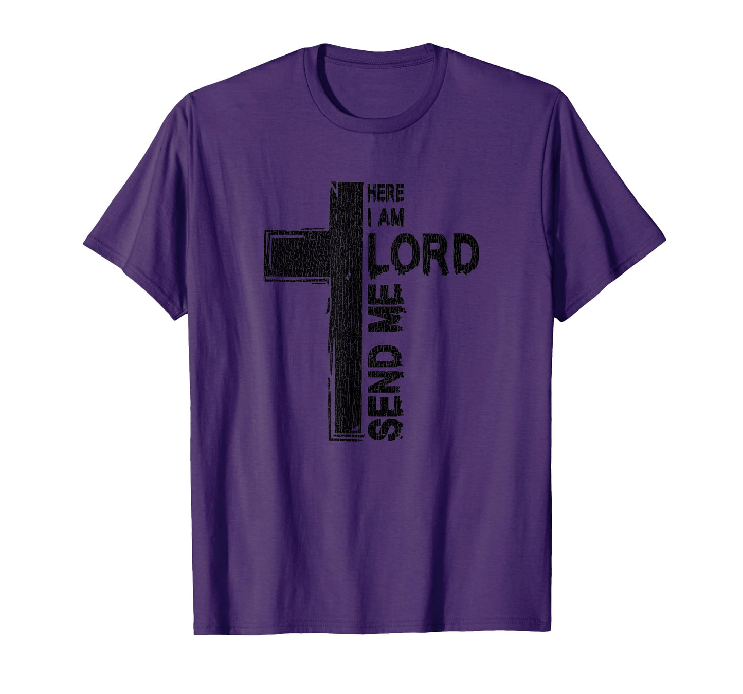 Vintage Here I Am Lord Send Me Christ Cross Jesus Bible T-Shirt