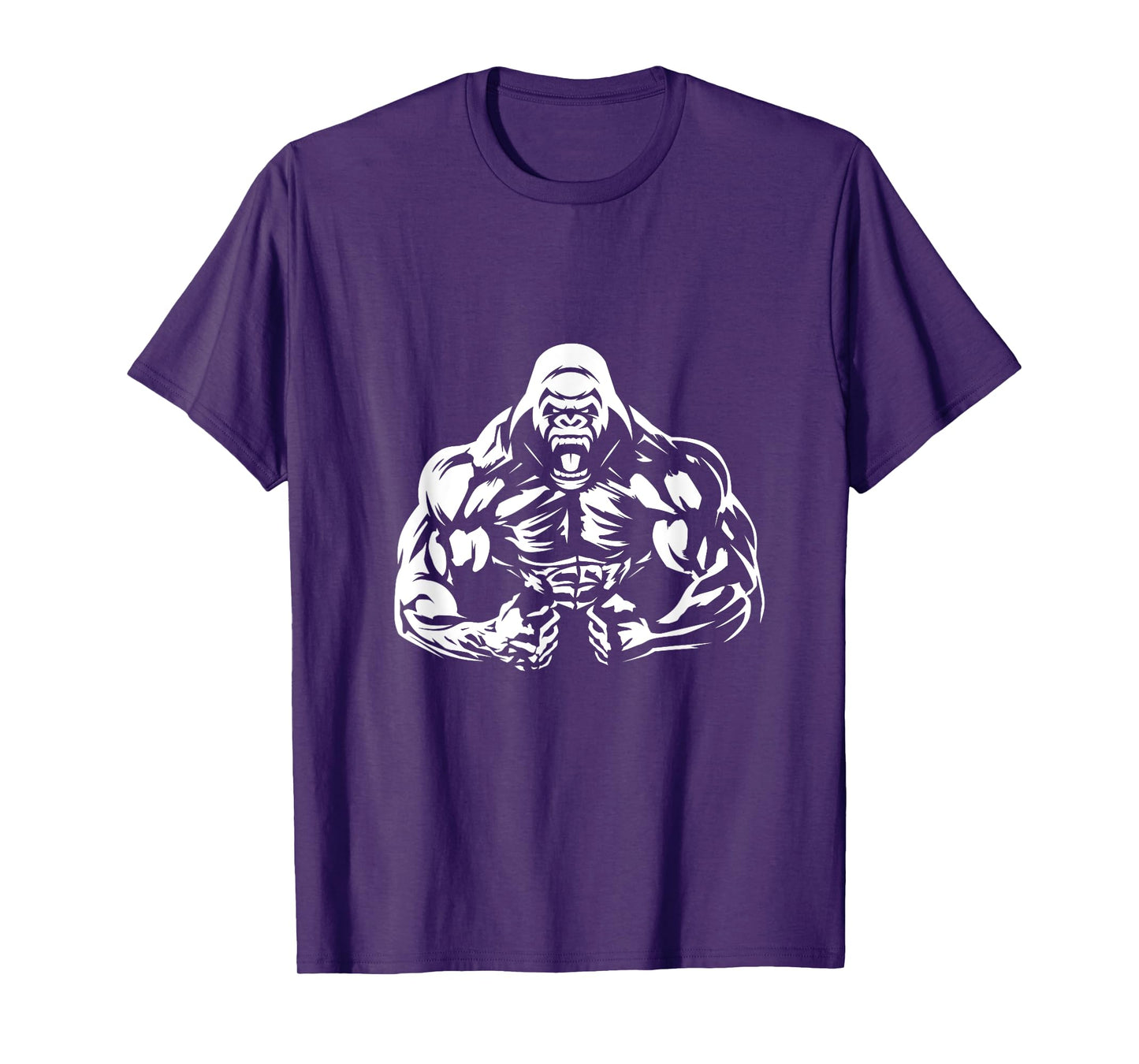 Vegan Fitness Gorilla Workout Apparel Unisex-Adults Gorilla Bodybuilder Vegan Workout Gym Strength Training T-Shirt