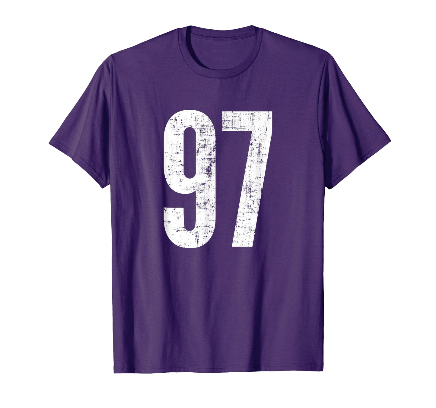 Number 97 Ninety Seven Distressed Vintage Sport Team Players T-Shirt
