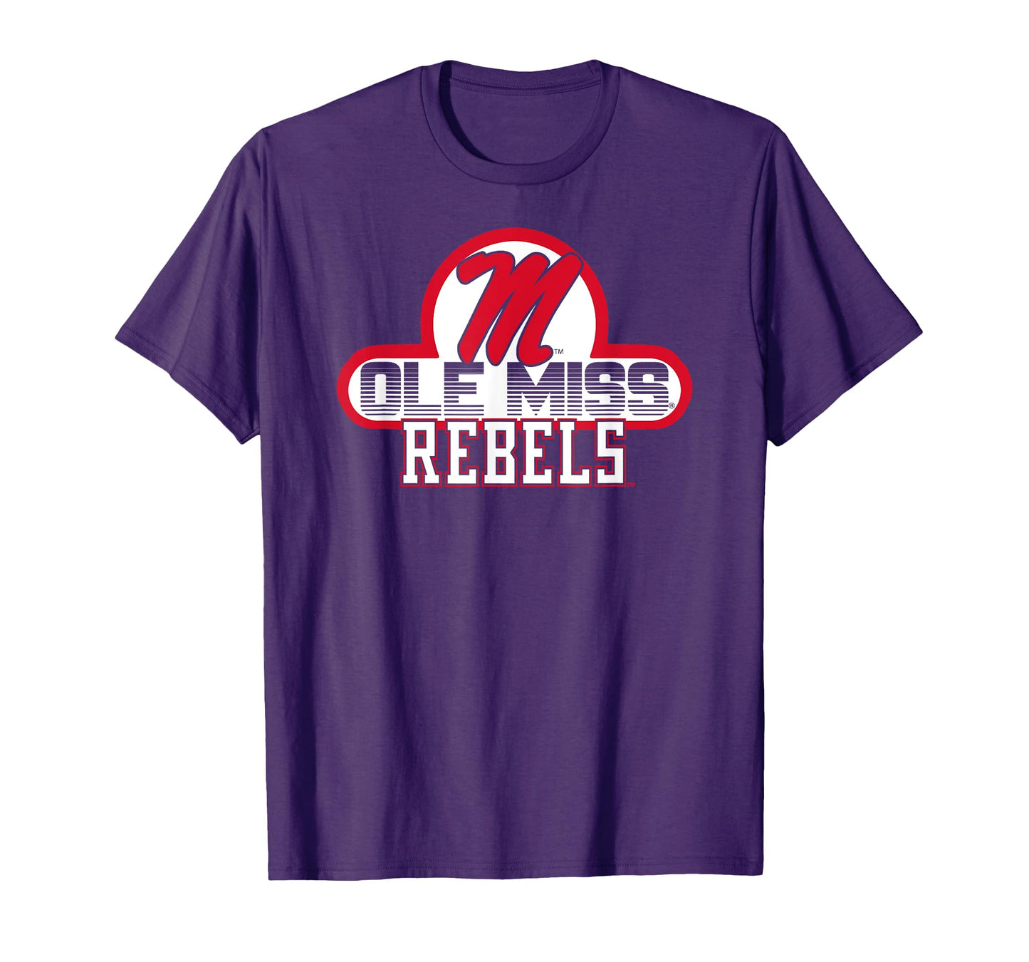 Elite Authentics Unisex-Adults and Kids Blue Small Mississippi Ole Miss Rebels College Sports Modern Letter Print Short Sleeve T-Shirt