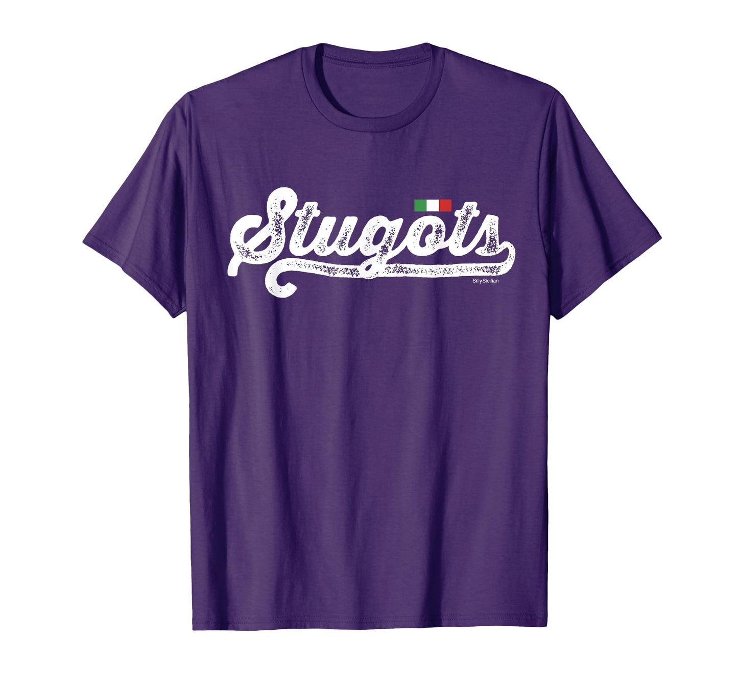Stugots Funny Italian Saying Italy Flag White Vintage Script T-Shirt