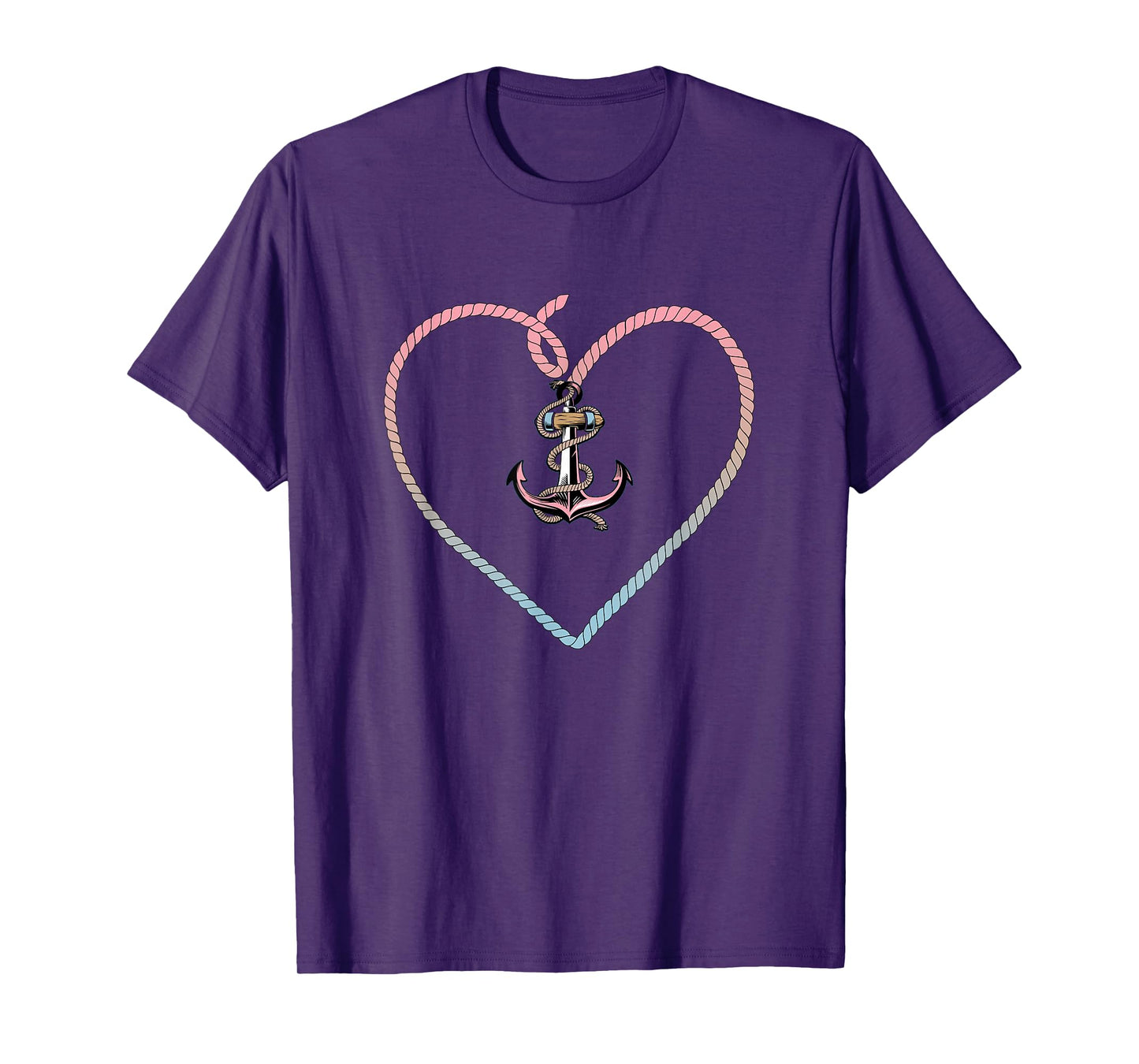 Heart Anchor Vacation Womens Nautical Anchor T-Shirt