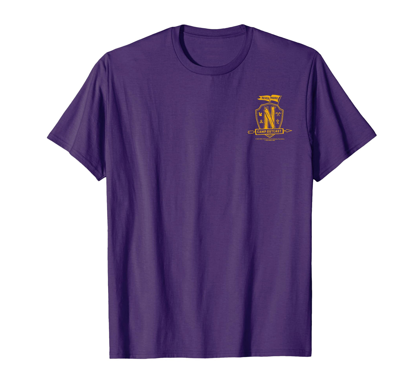 Wednesday Season 2 Nevermore Camp Outcast Left Pocket Logo T-Shirt